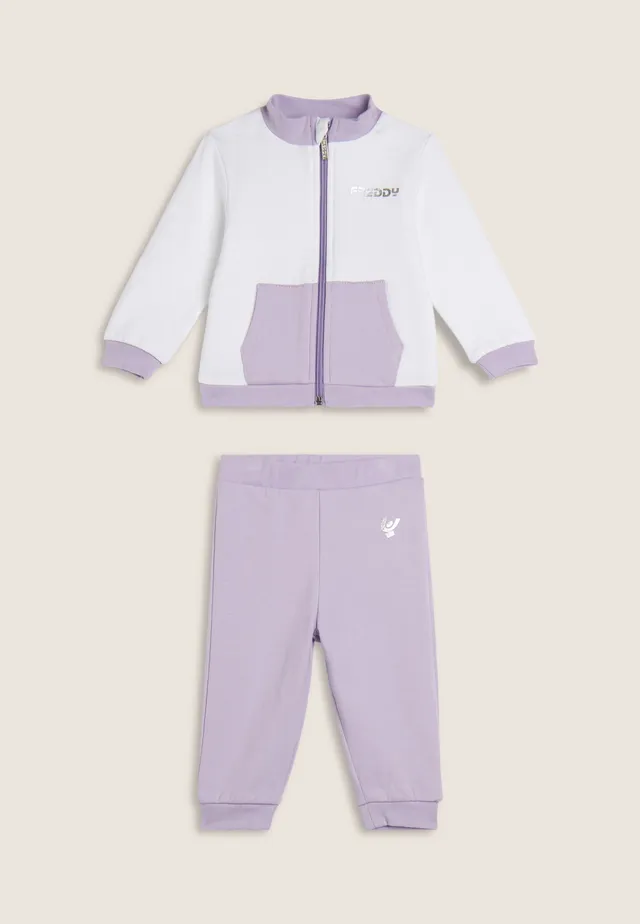 freddy-tuta-baby-in-cotone-elasticizzato-full-zip-con-logo-argento image 1