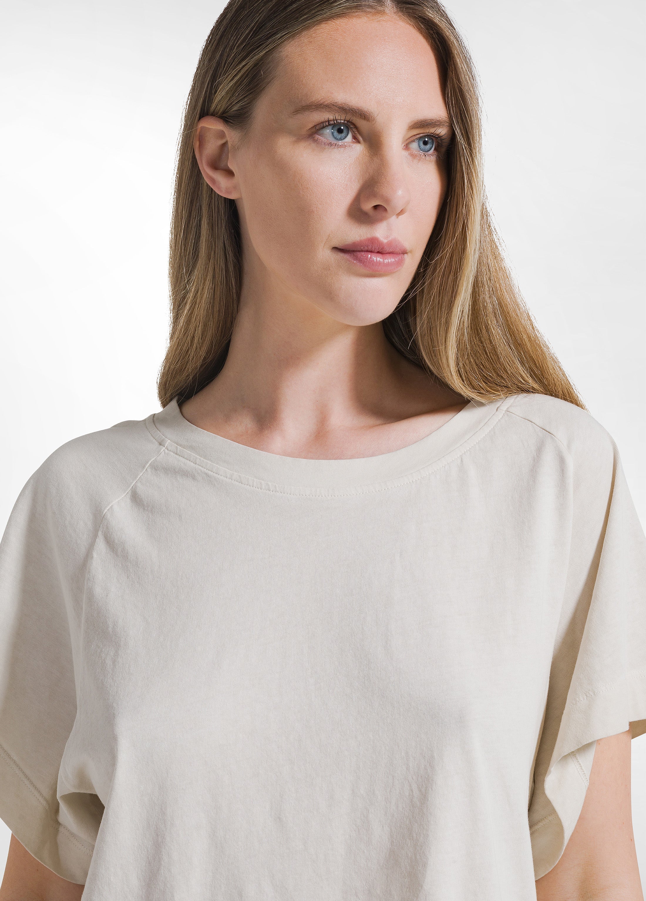 deha-t-shirt-effetto-sfumato-cotone-organico-beige-t-shirt-donna image 3