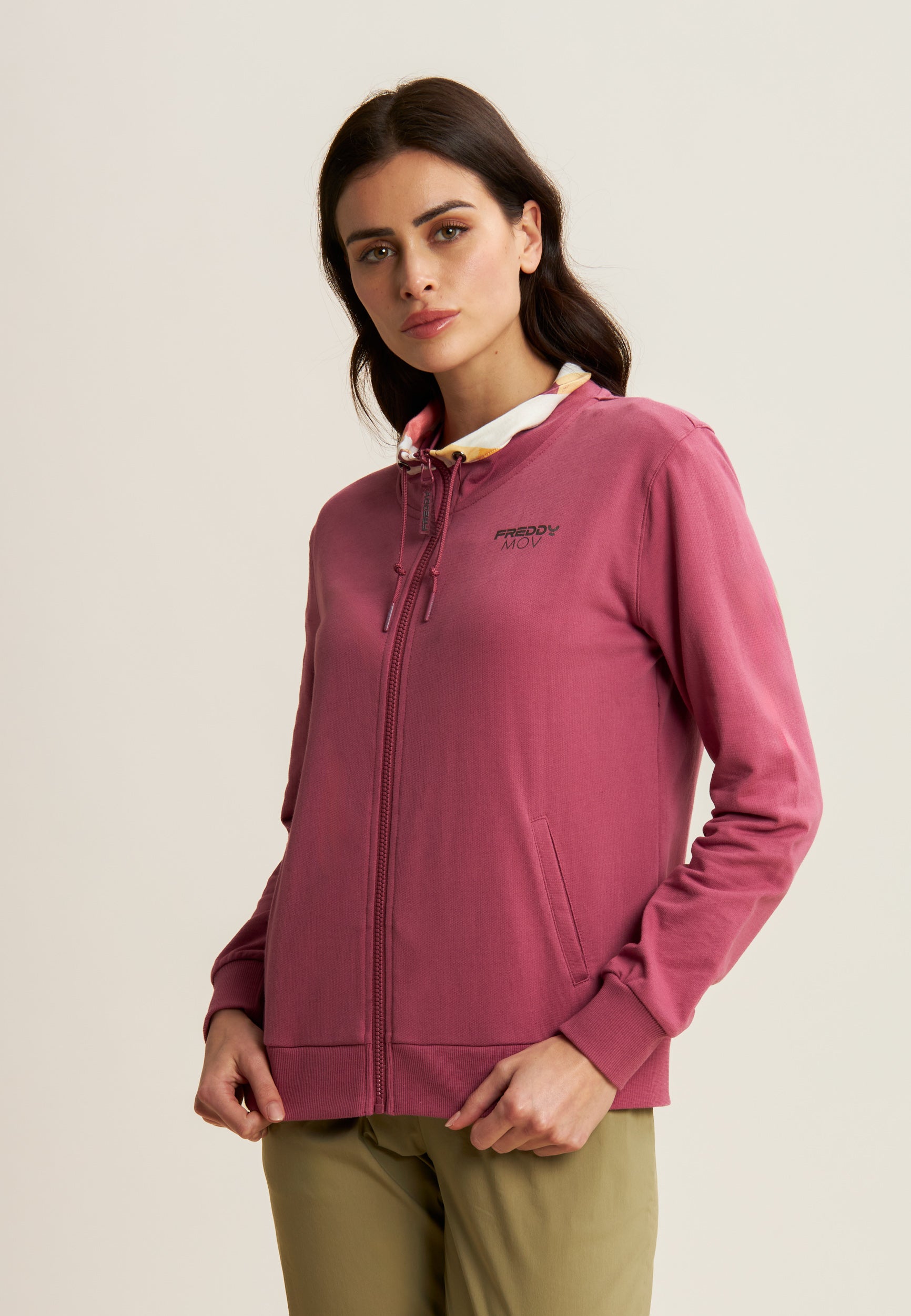 freddy-felpa-con-zip-e-dettagli-multicolore-felpa-donna image 1