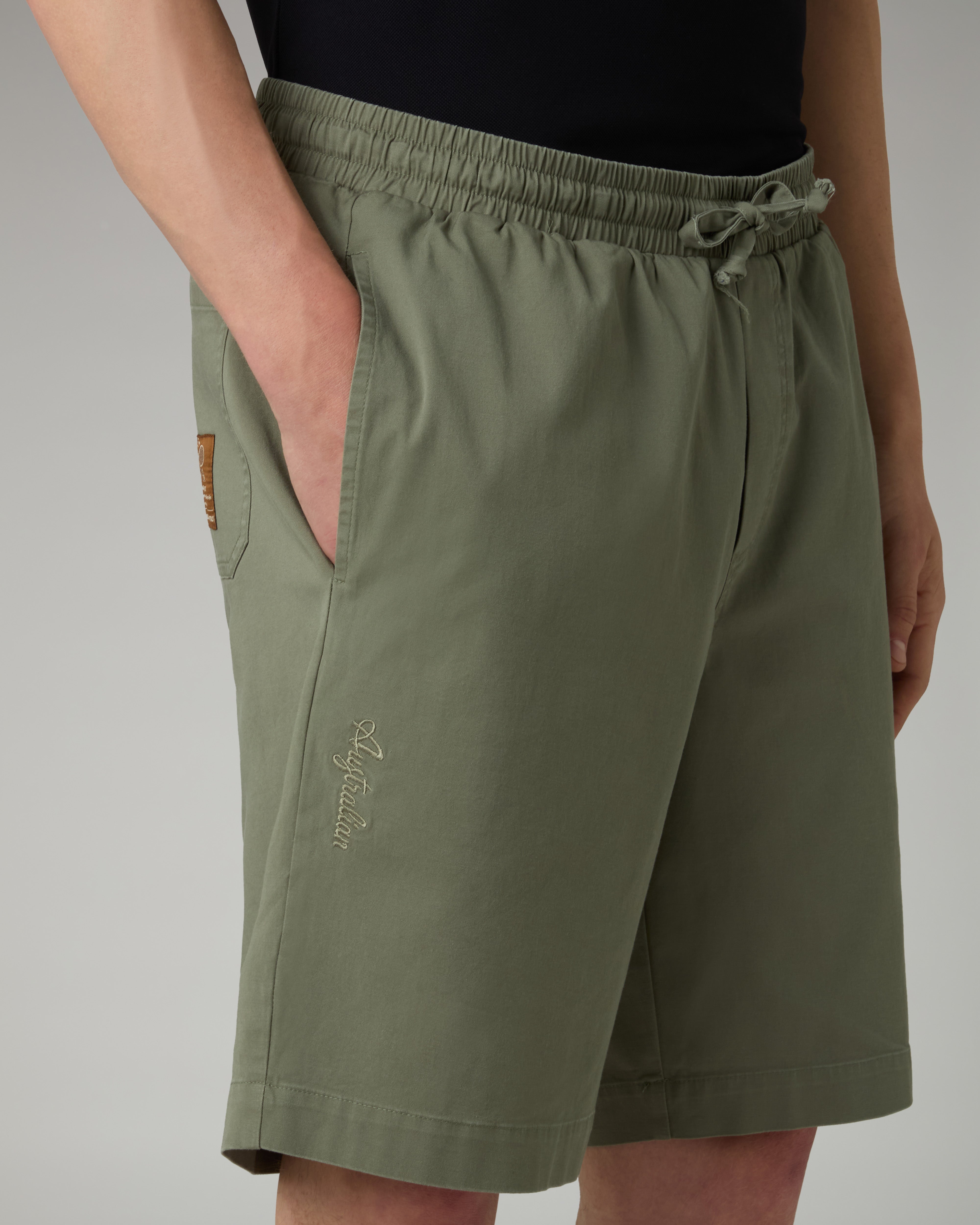 australian-doric-twill-short-short-cotone-con-coulisse-e-logo-ricamato image 4