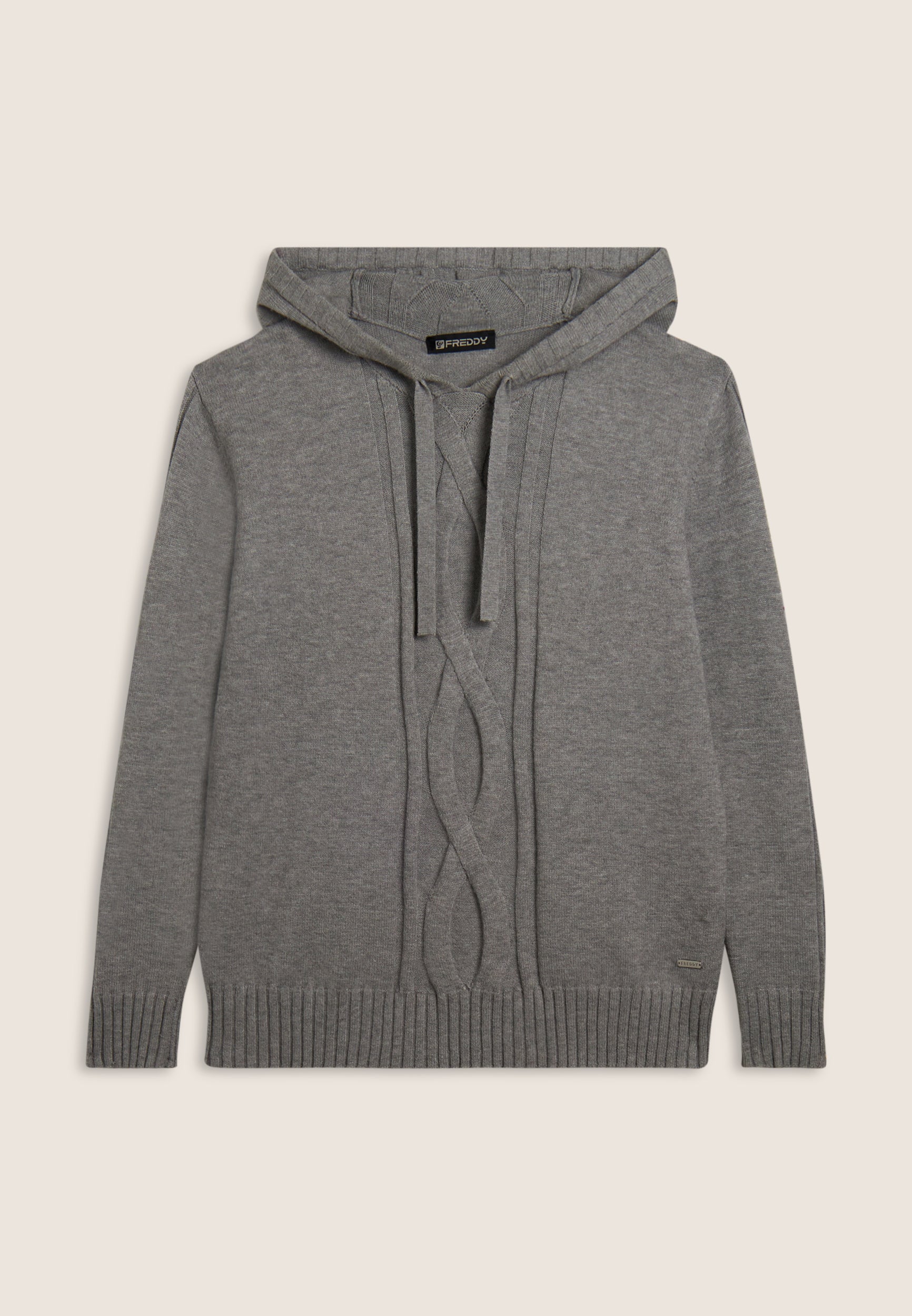 freddy-maglia-donna-tricot-con-cappuccio-e-treccia-frontale image 5