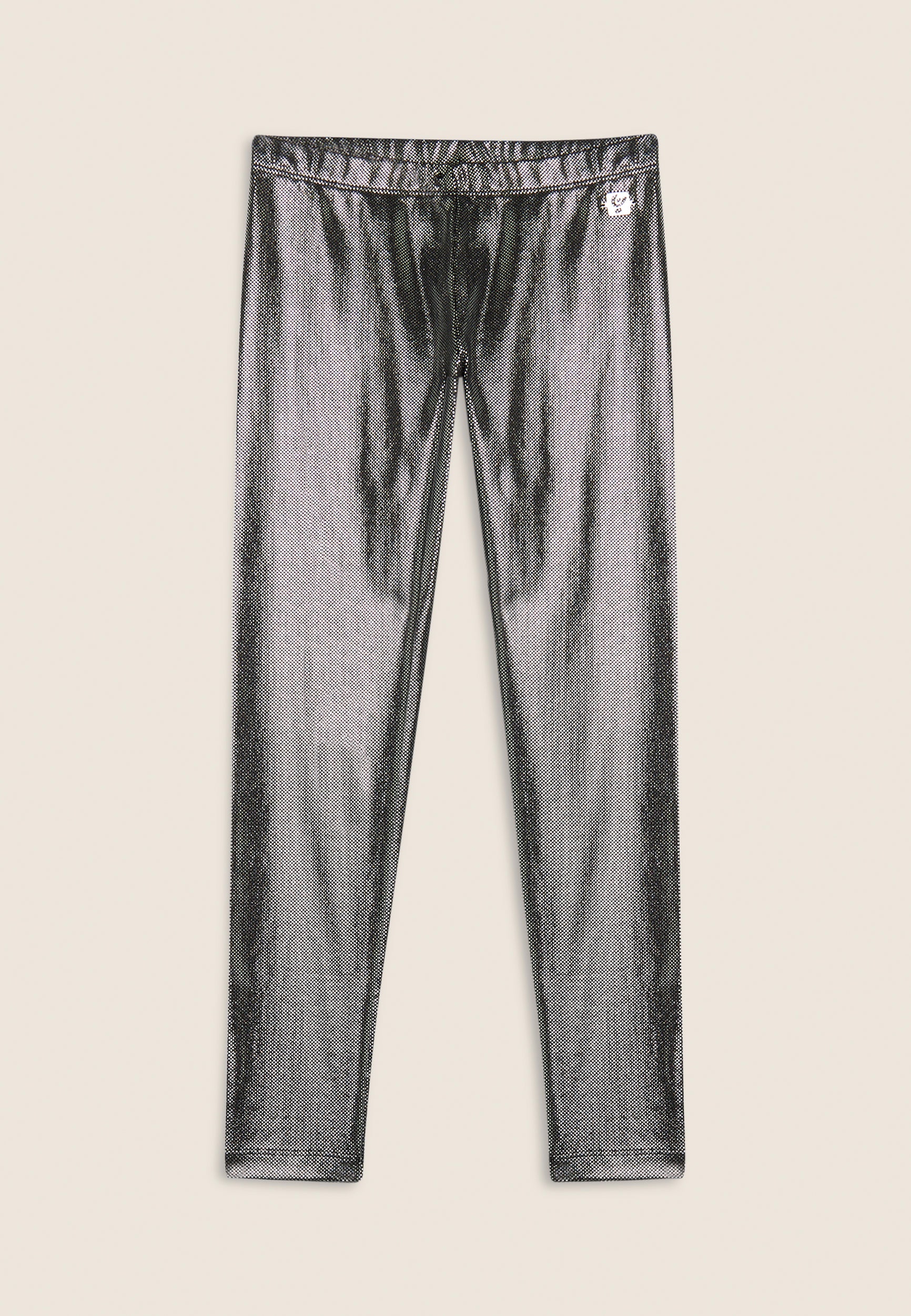 freddy-leggings-bambina-in-jersey-coated-effetto-argento image 1