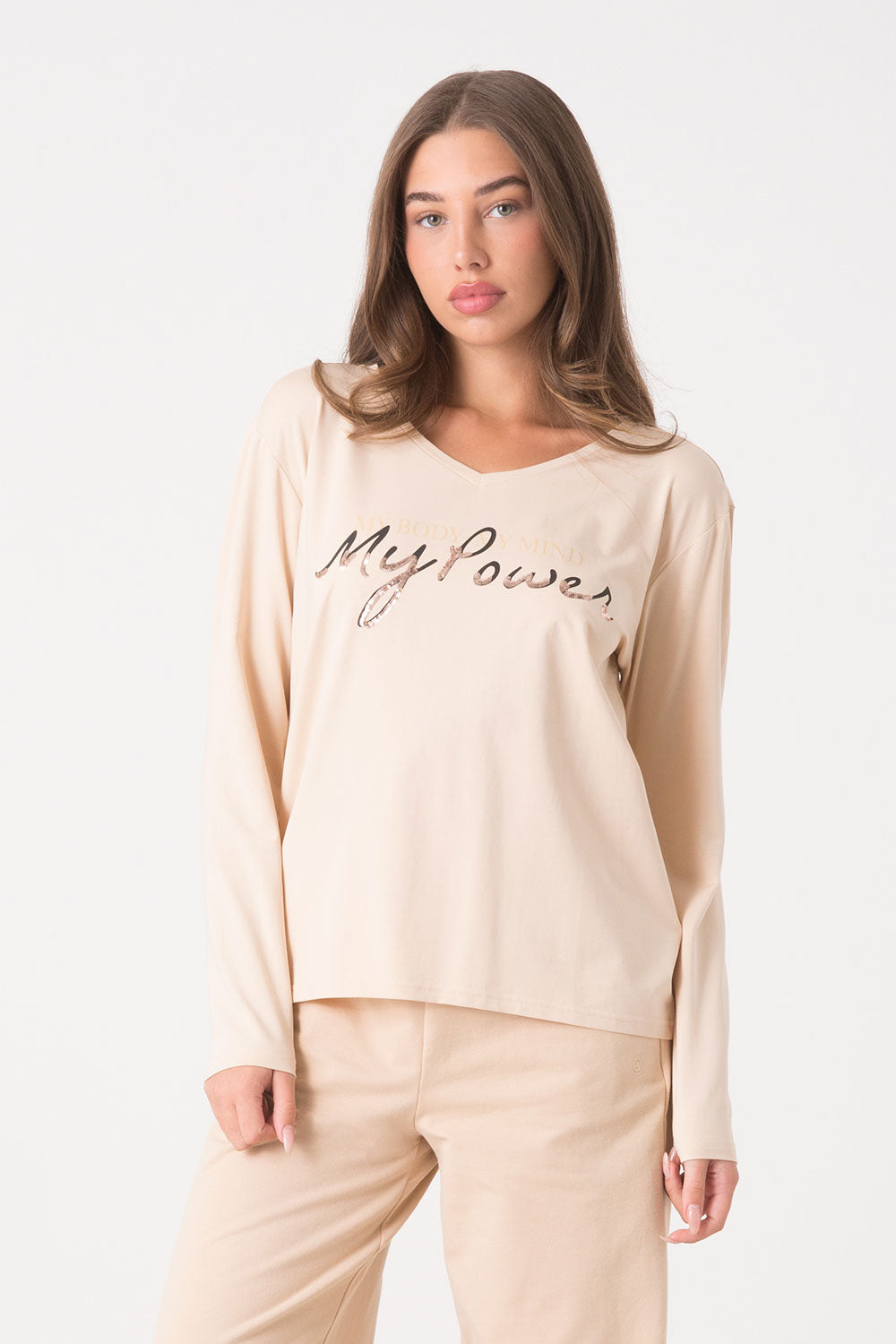 dimensione-danza-t-shirt-manica-lunga-in-cotone-modal-con-stampa-animalier image 1