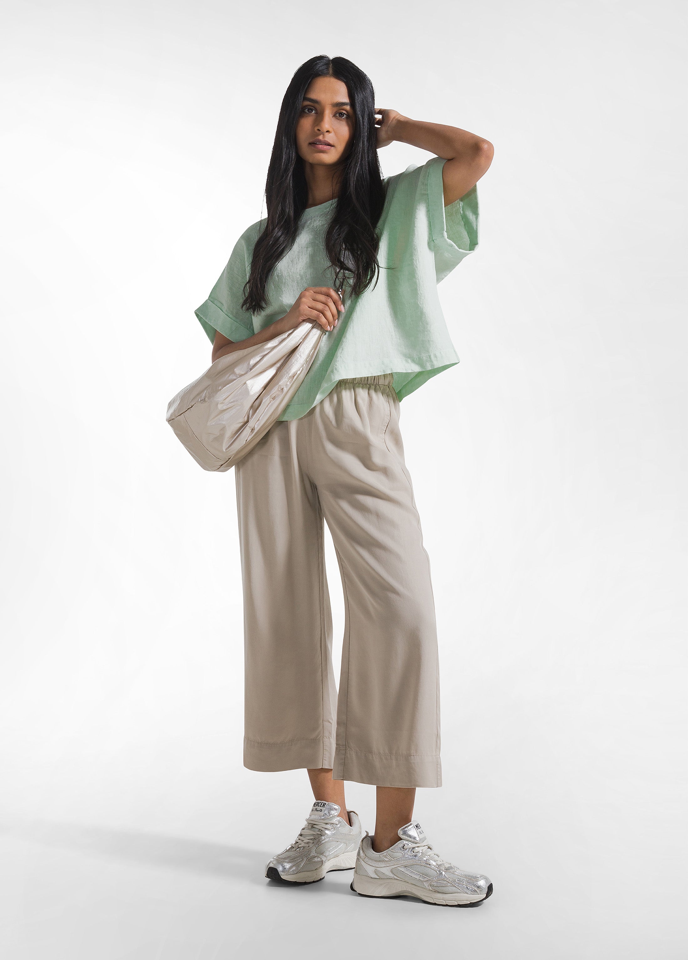 deha-d42590-top-ampio-in-lino-verde image 4