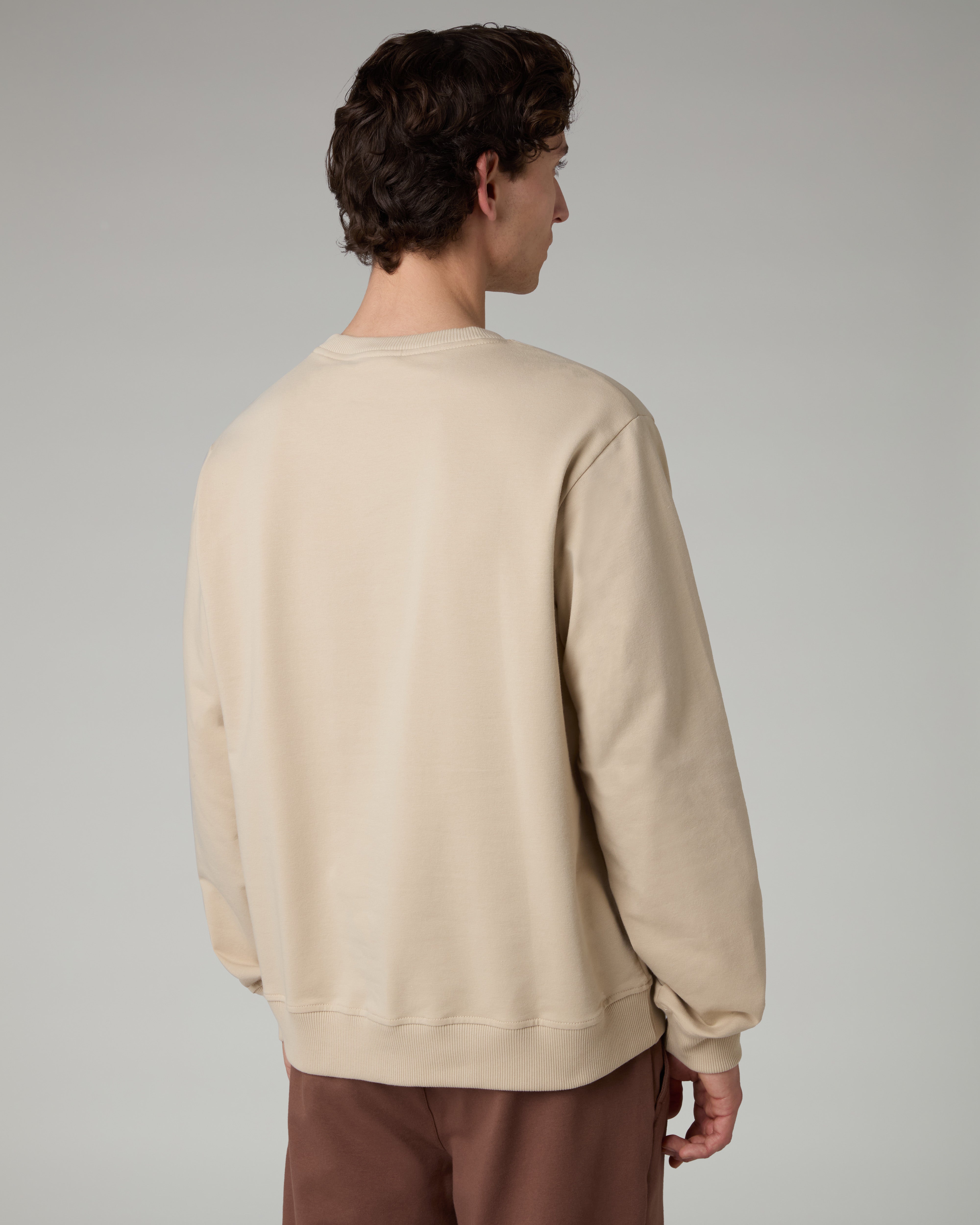 australian-statement-logo-crewneck-felpa-girocollo-sabbia-made-in-italy image 3