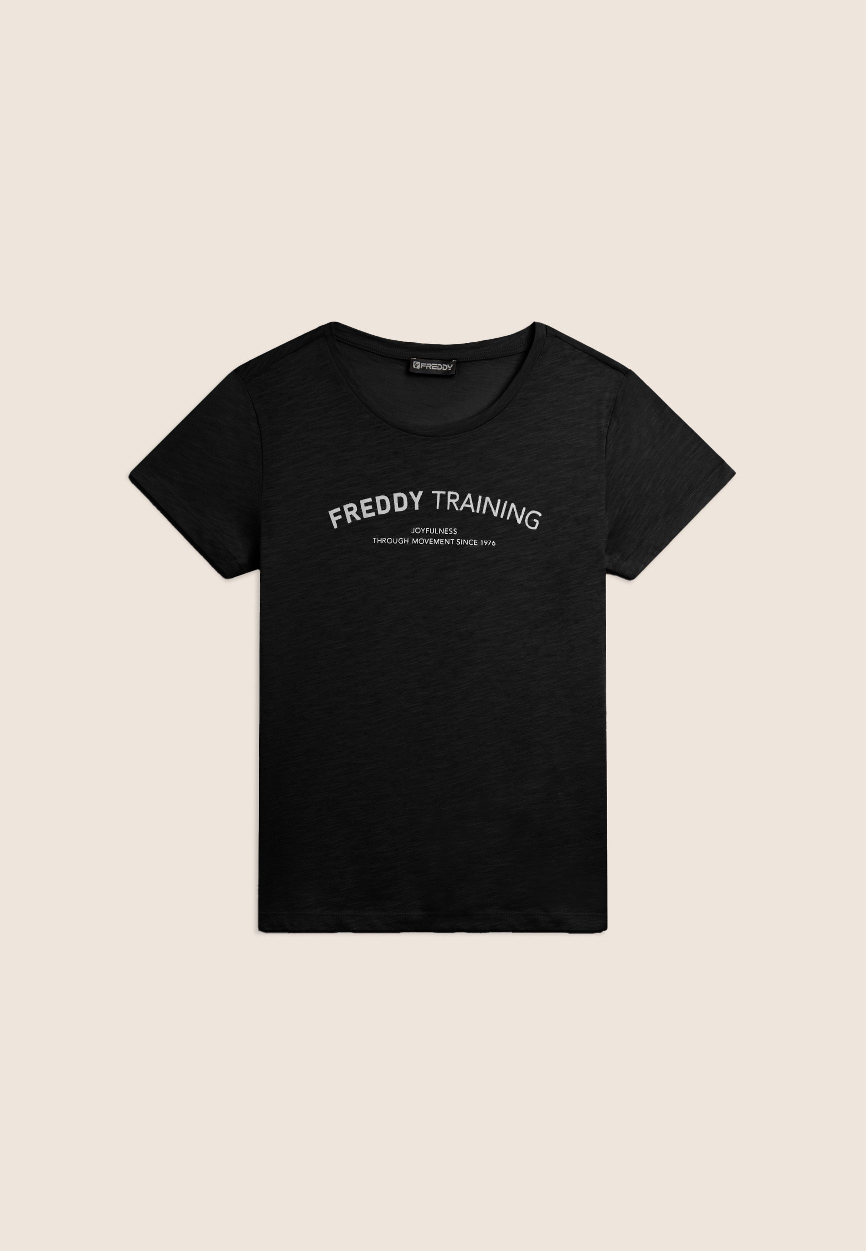 freddy-t-shirt-training-donna-jersey-fiammato-con-grafica-glitter image 5