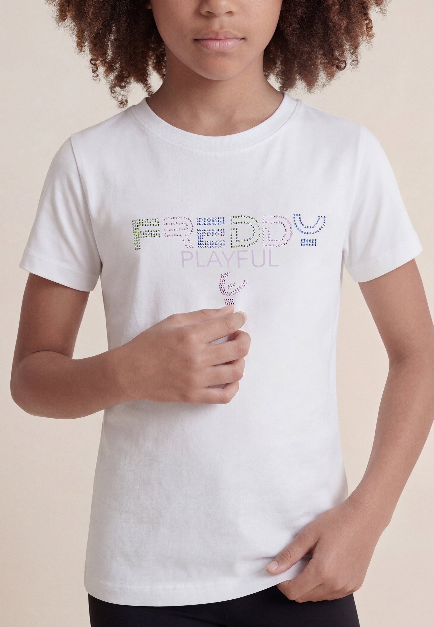 freddy-playful-t-shirt-con-strass-da-bambina-e-ragazza image 4