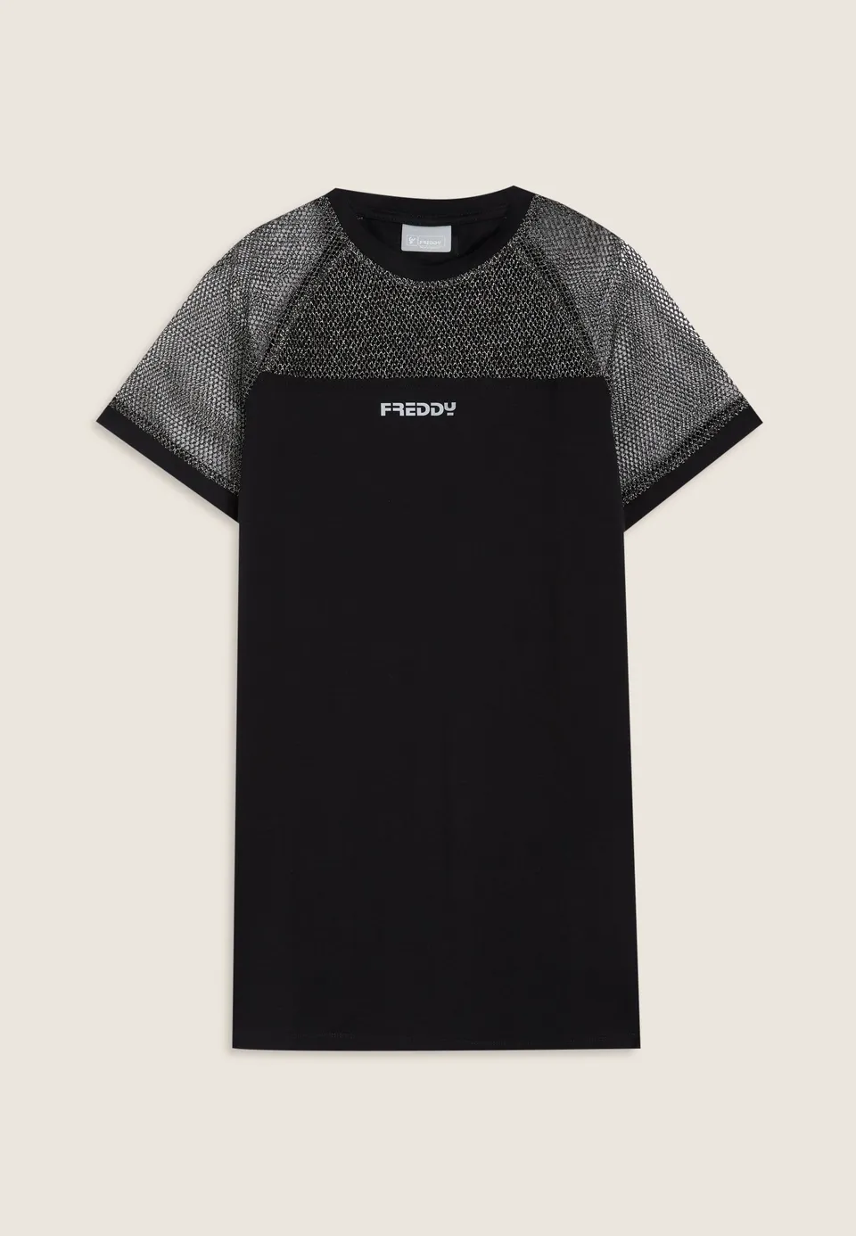 freddy-wr-up-vestitino-bambina-maxi-t-shirt-con-maniche-in-mesh-lurex image 1