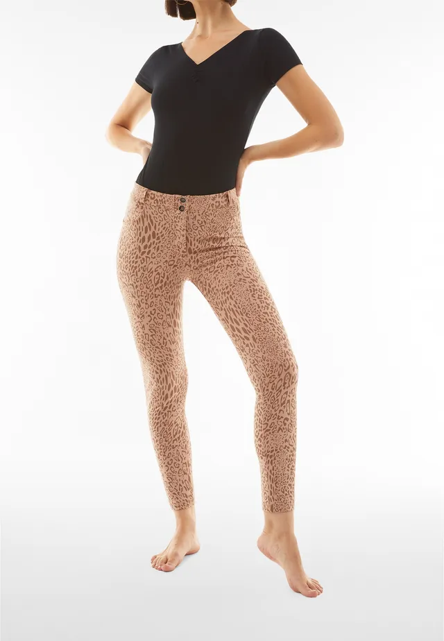 freddy-wr-up-pantaloni-vita-alta-in-cotone-stampato-animalier-superskinny image 1
