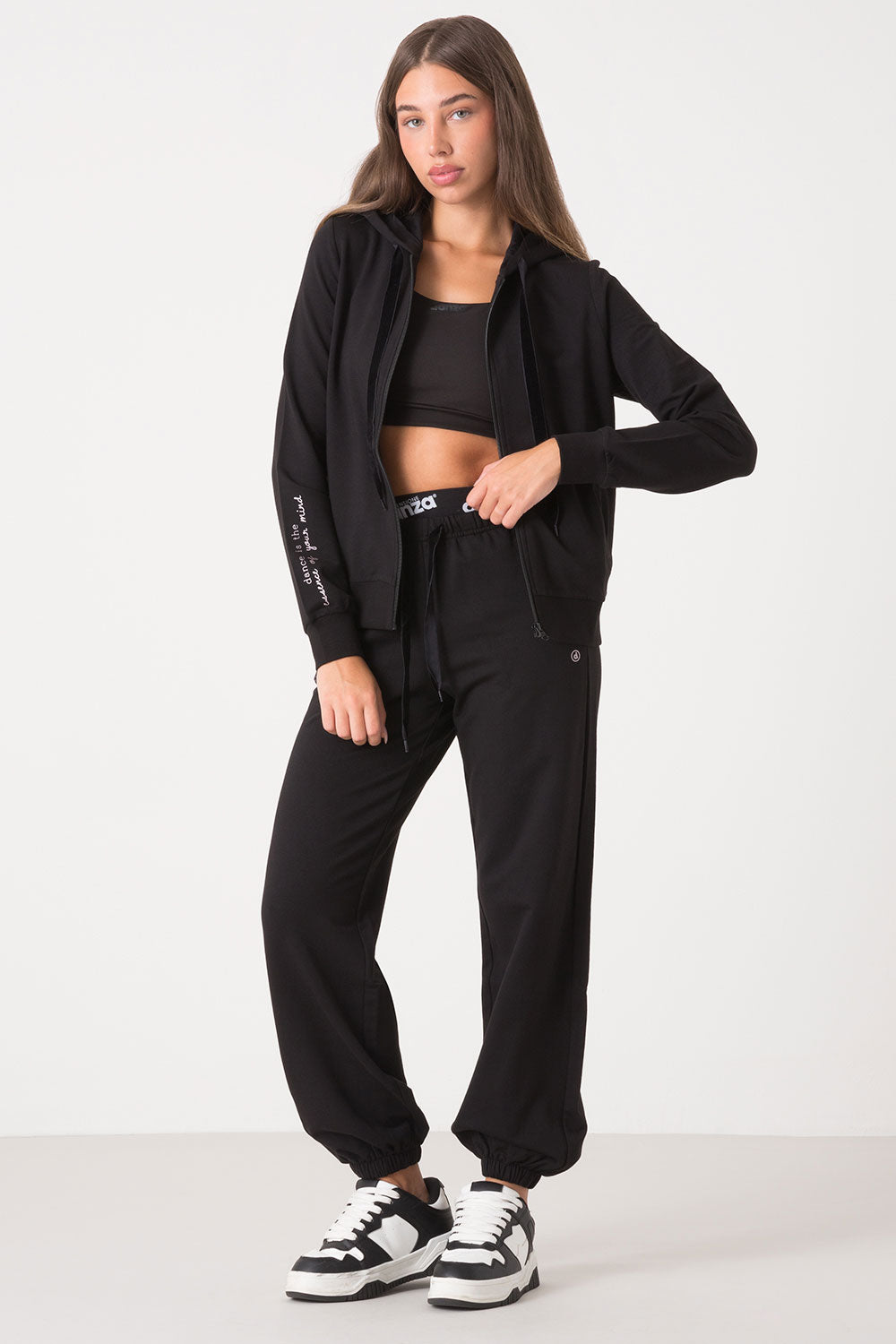 dimensione-danza-giacca-full-zip-con-cappuccio-in-felpa-modal image 8