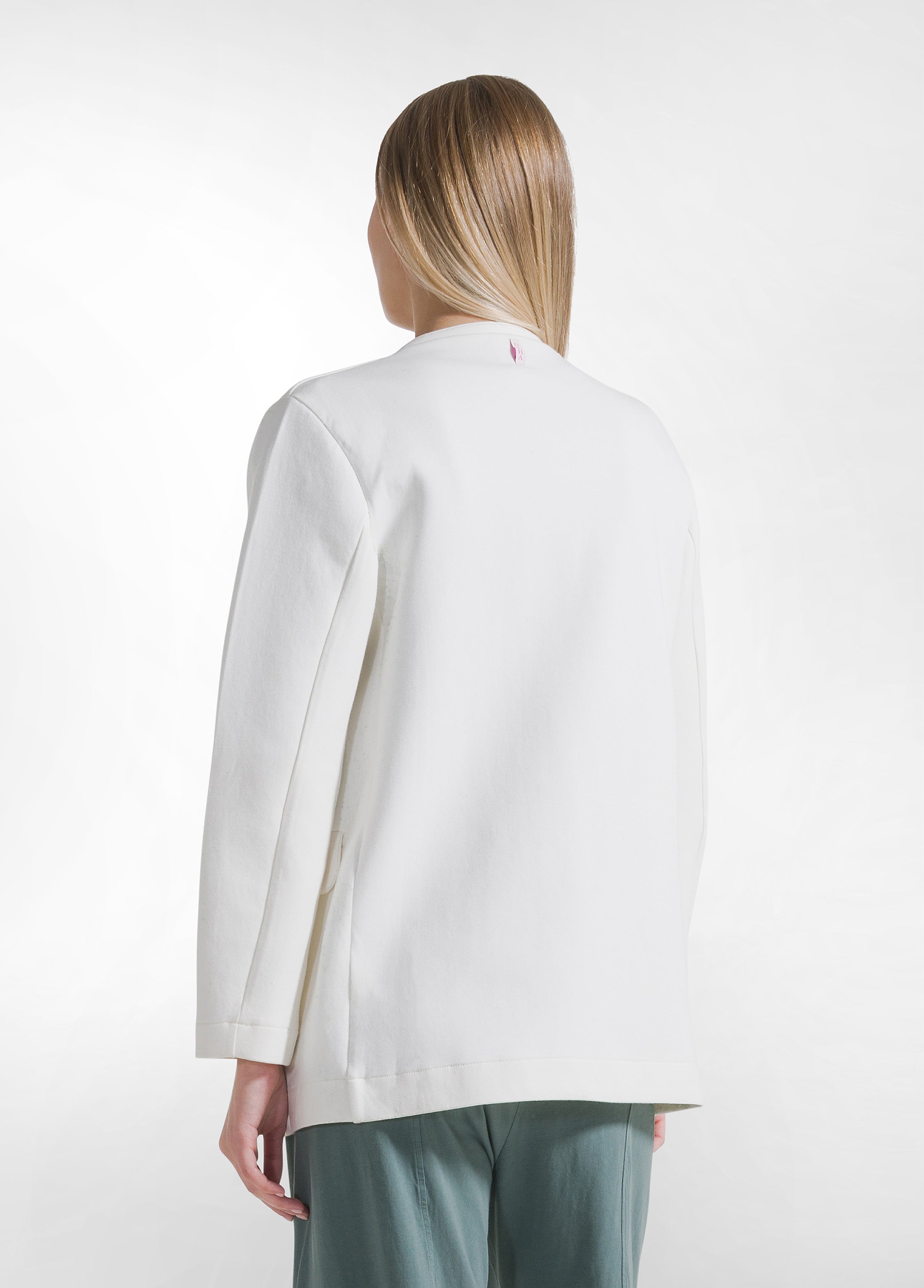deha-felpa-blazer-aperta-in-scuba-di-cotone-bianco image 2