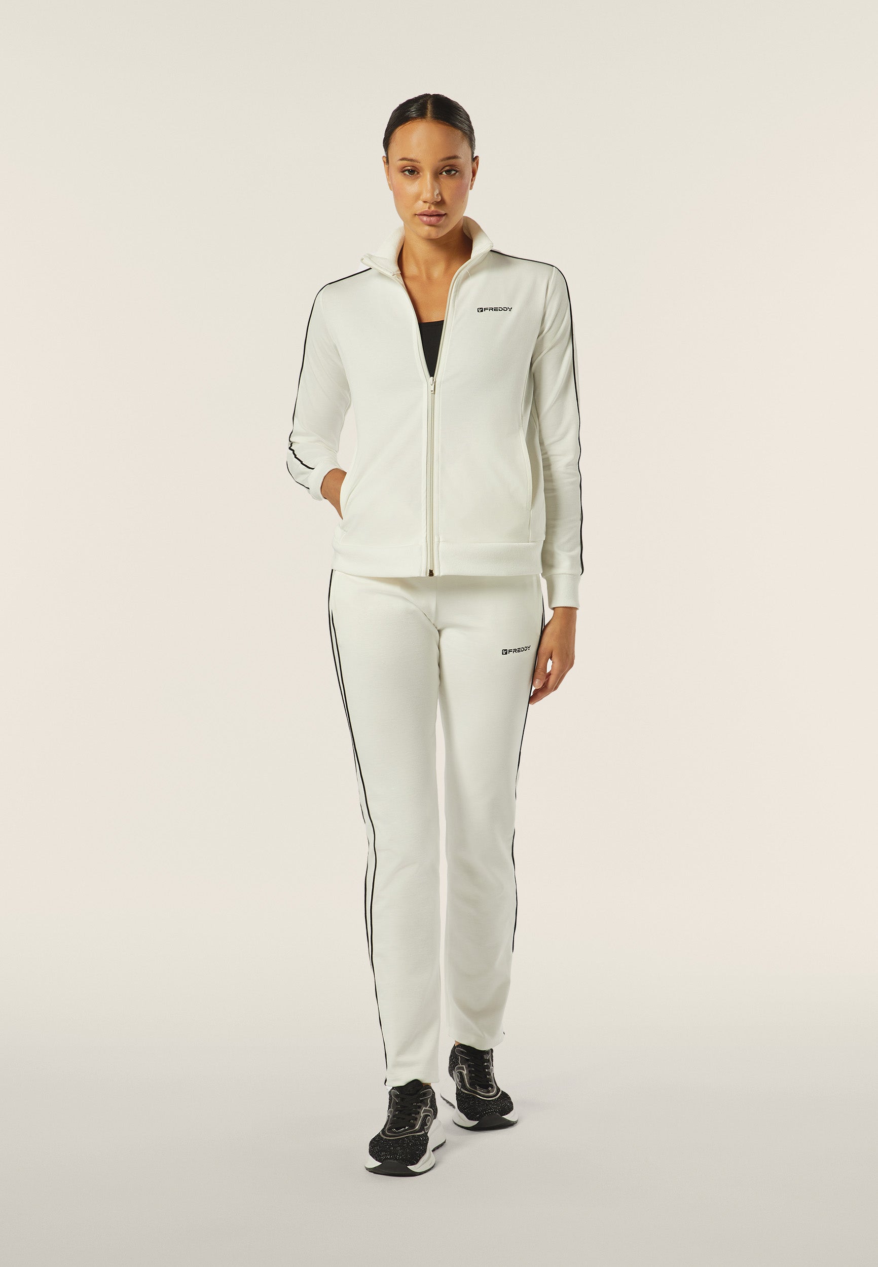 freddy-felpa-regular-fit-collo-alto-zip-bordature-a-contrasto image 2
