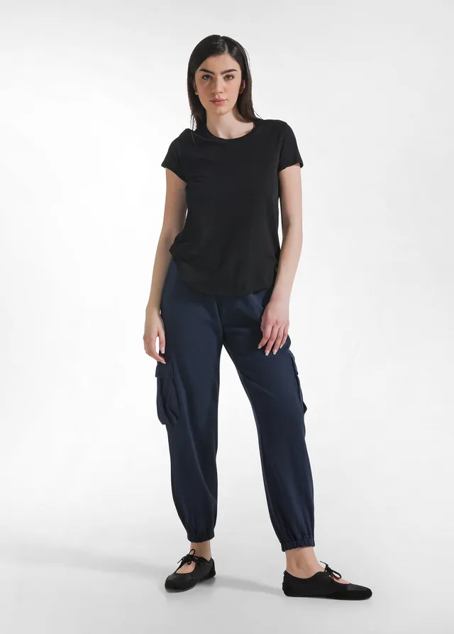 deha-pantalone-cargo-in-felpa-blu-donna image 1