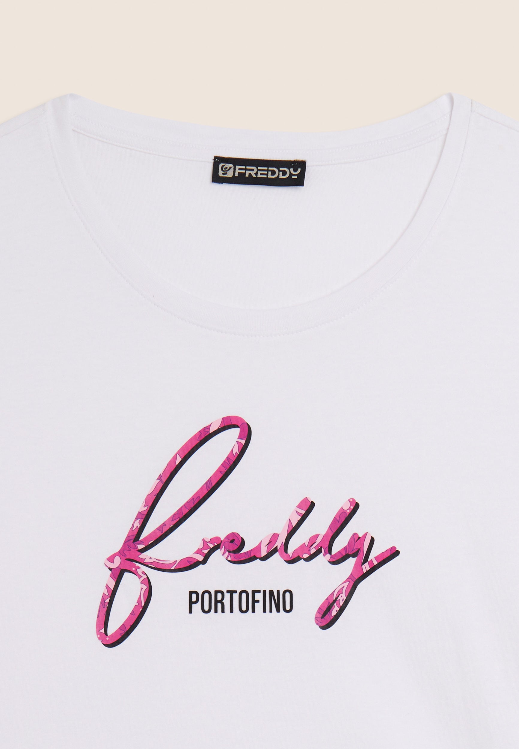 freddy-t-shirt-donna-regular-con-logo-floreale-in-jersey-cotone-supima image 7