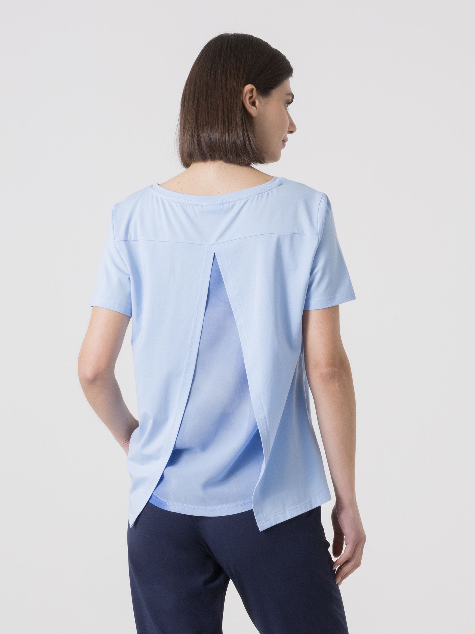 dimensione-danza-t-shirt-donna-modal-jersey-stretch-con-inserto-georgette image 7