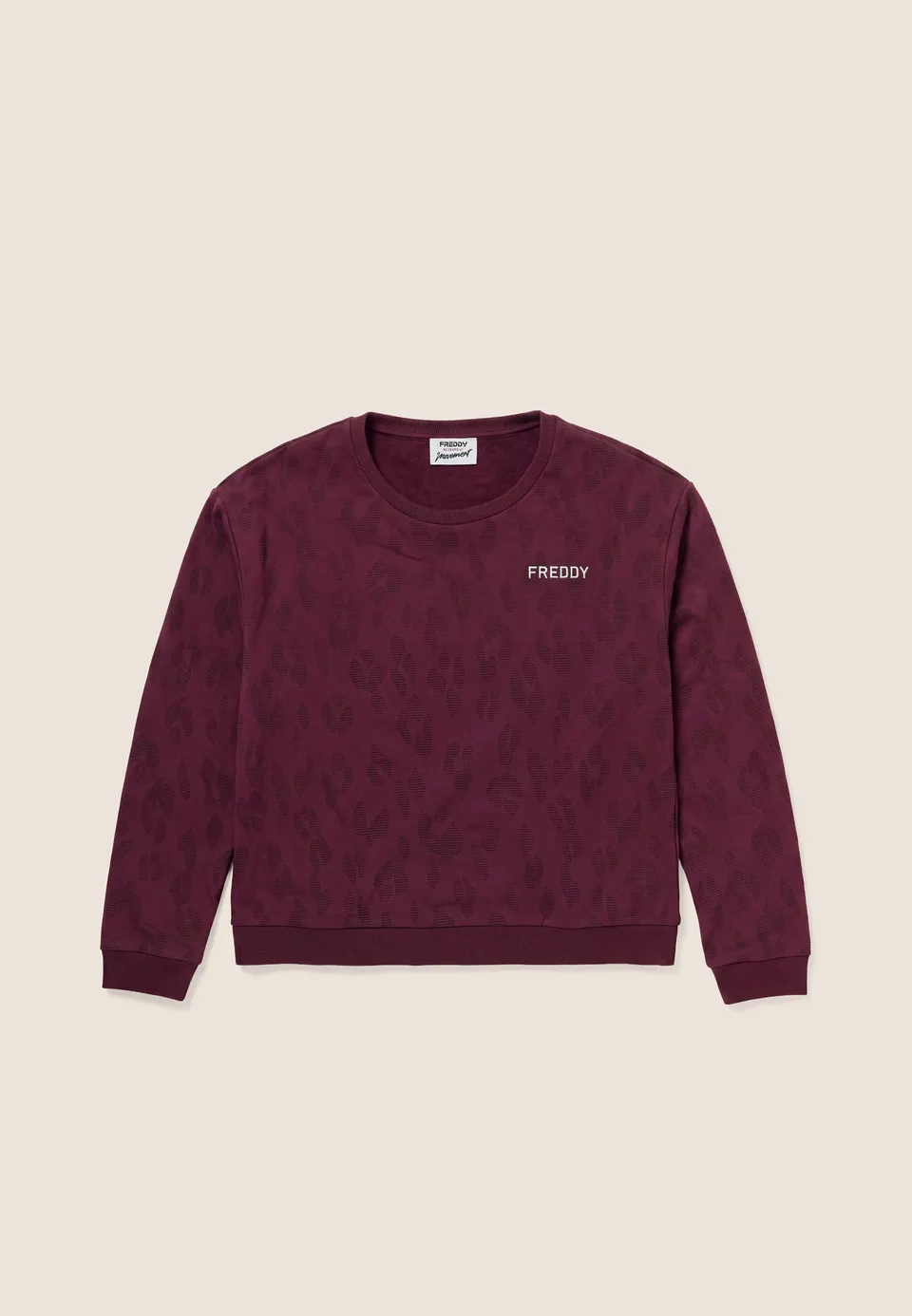 freddy-felpa-donna-girocollo-leopardata-regular-fit image 1