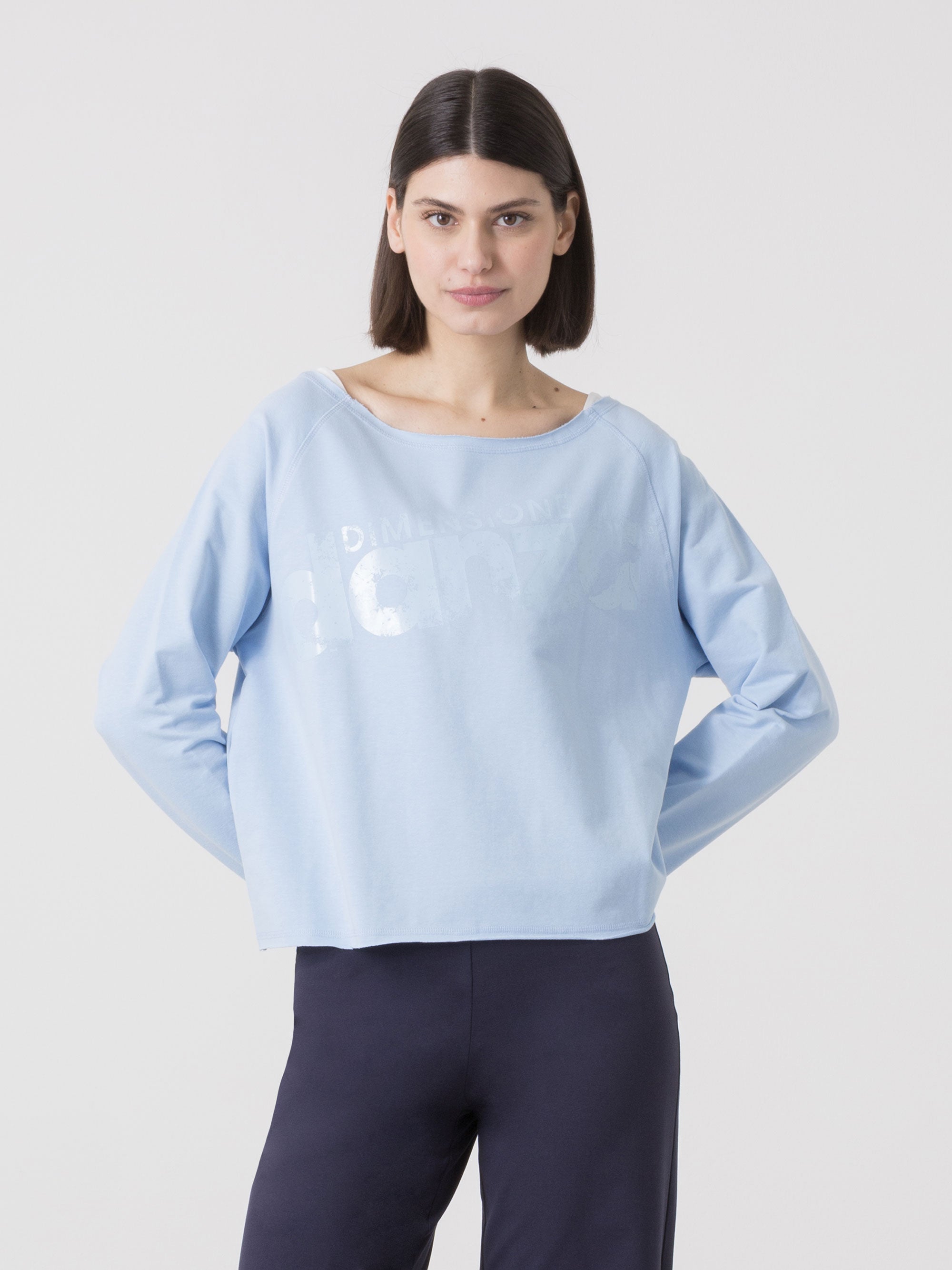 dimensione-danza-weekend-magliaccia-donna-scollo-a-barca-in-felpa-stretch image 6