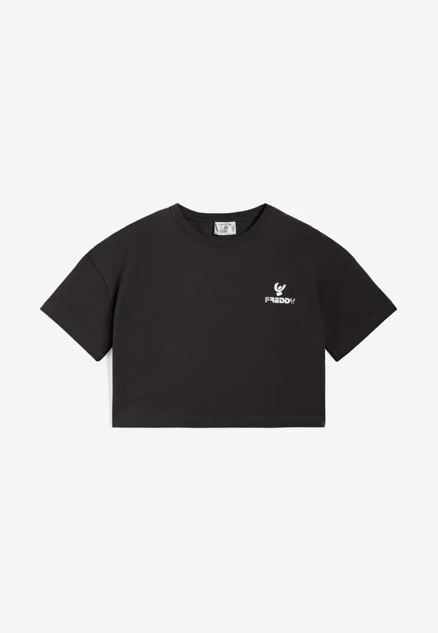 freddy-t-shirt-da-bambina-comfort-fit-corta-in-vita-in-jersey-cotone image 1