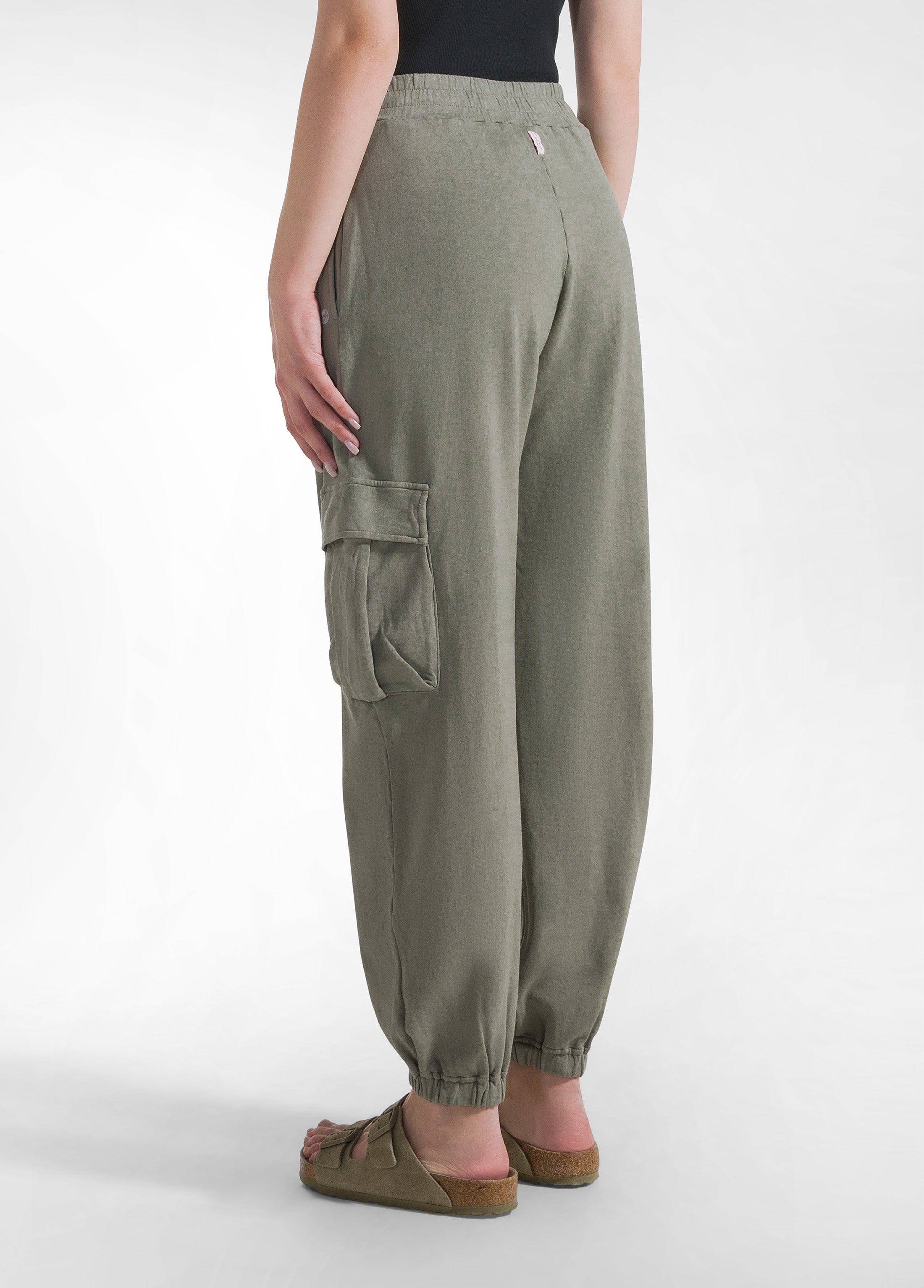 deha-pantalone-cargo-in-felpa-verde-pantalone-leisure-cotone-organico image 3