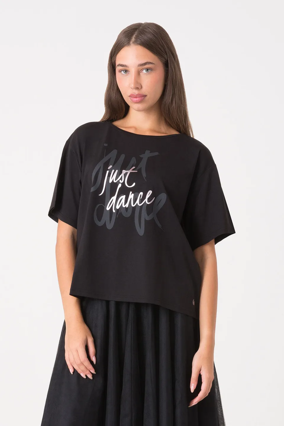 dimensione-danza-t-shirt-over-con-stampa-tono-su-tono-donna image 1
