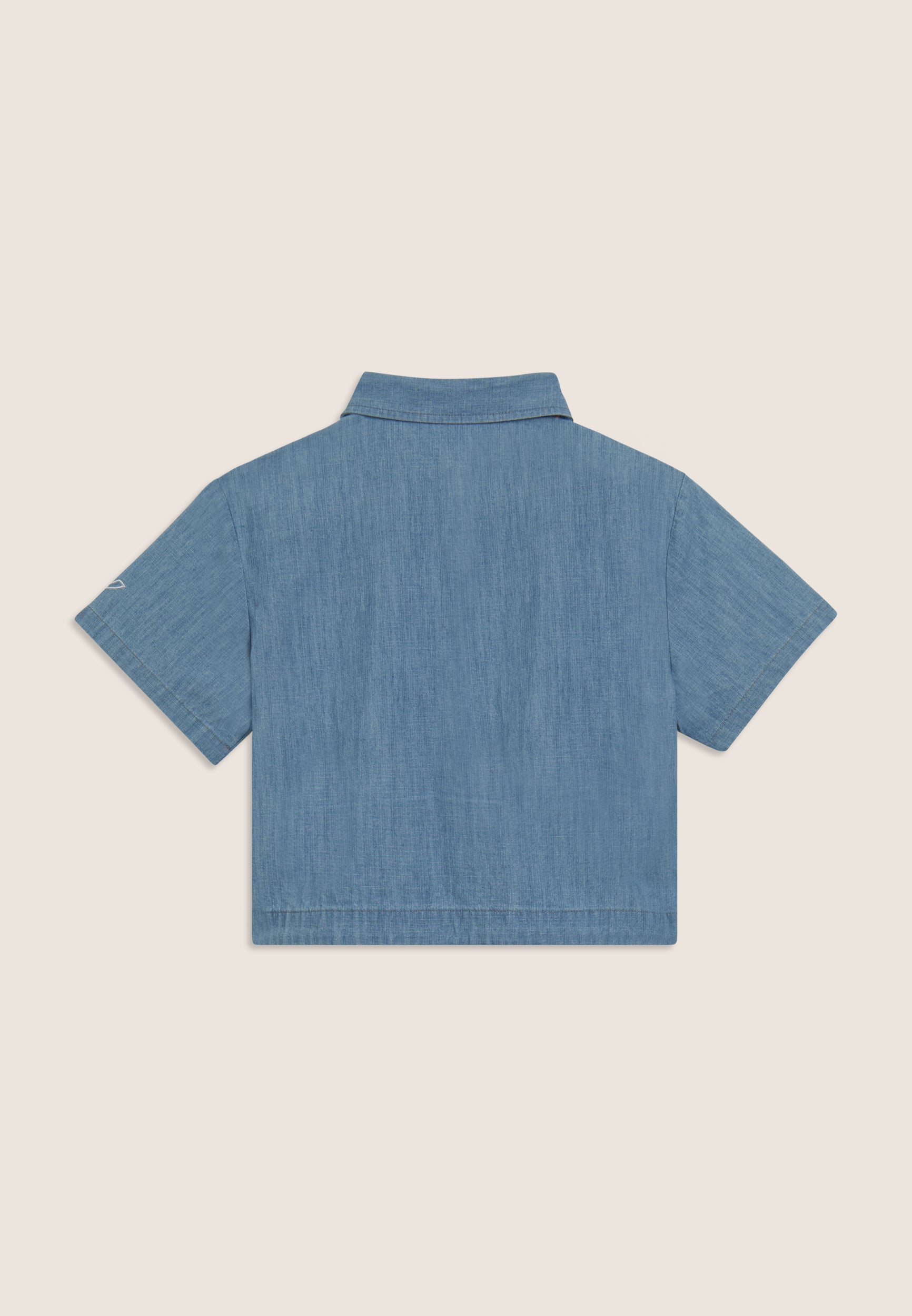 freddy-camicia-cropped-bambina-chambray-denim-manica-corta image 6