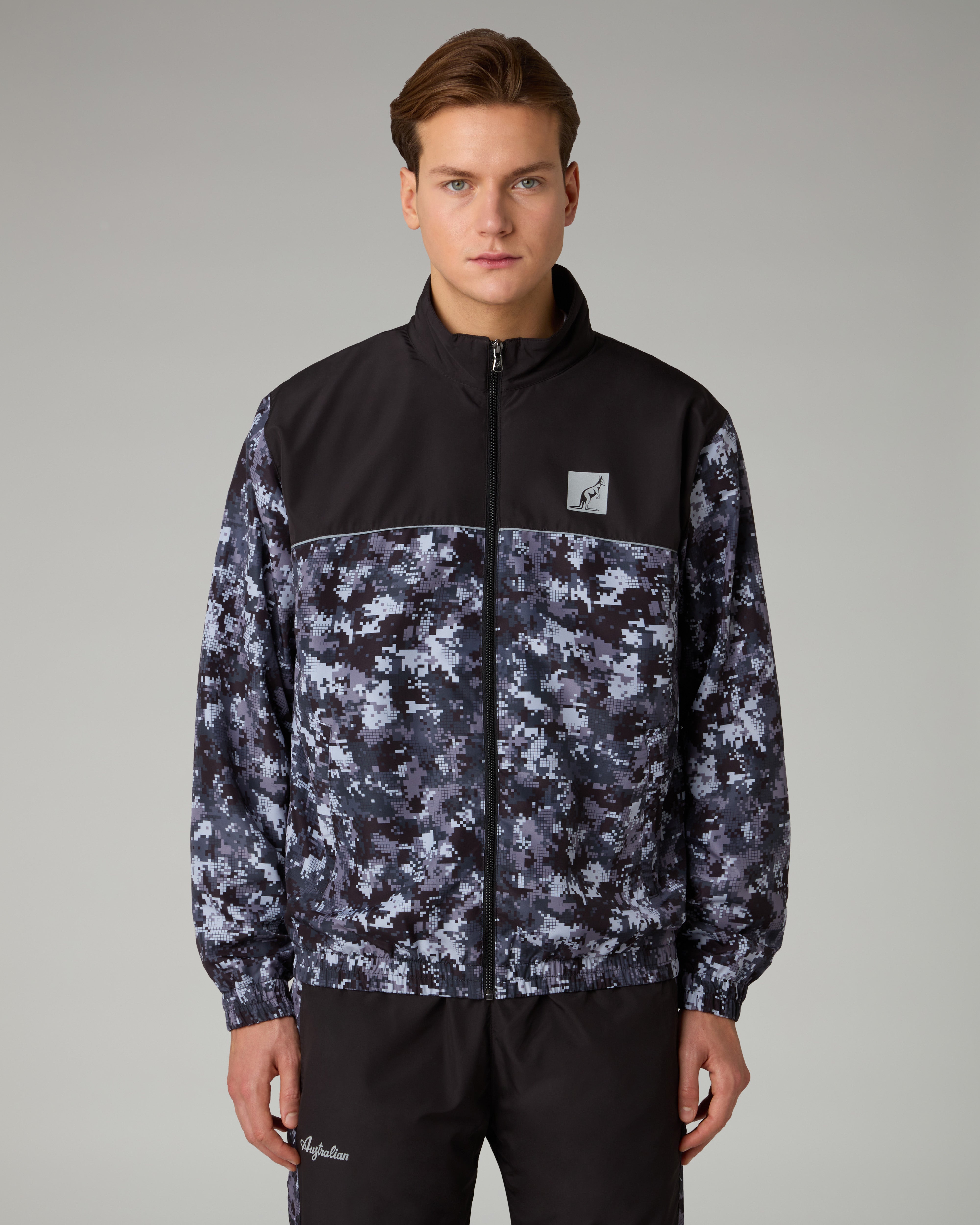 australian-digital-track-jacket-giacca-sportiva-nera-water-resistant-full-zip image 1