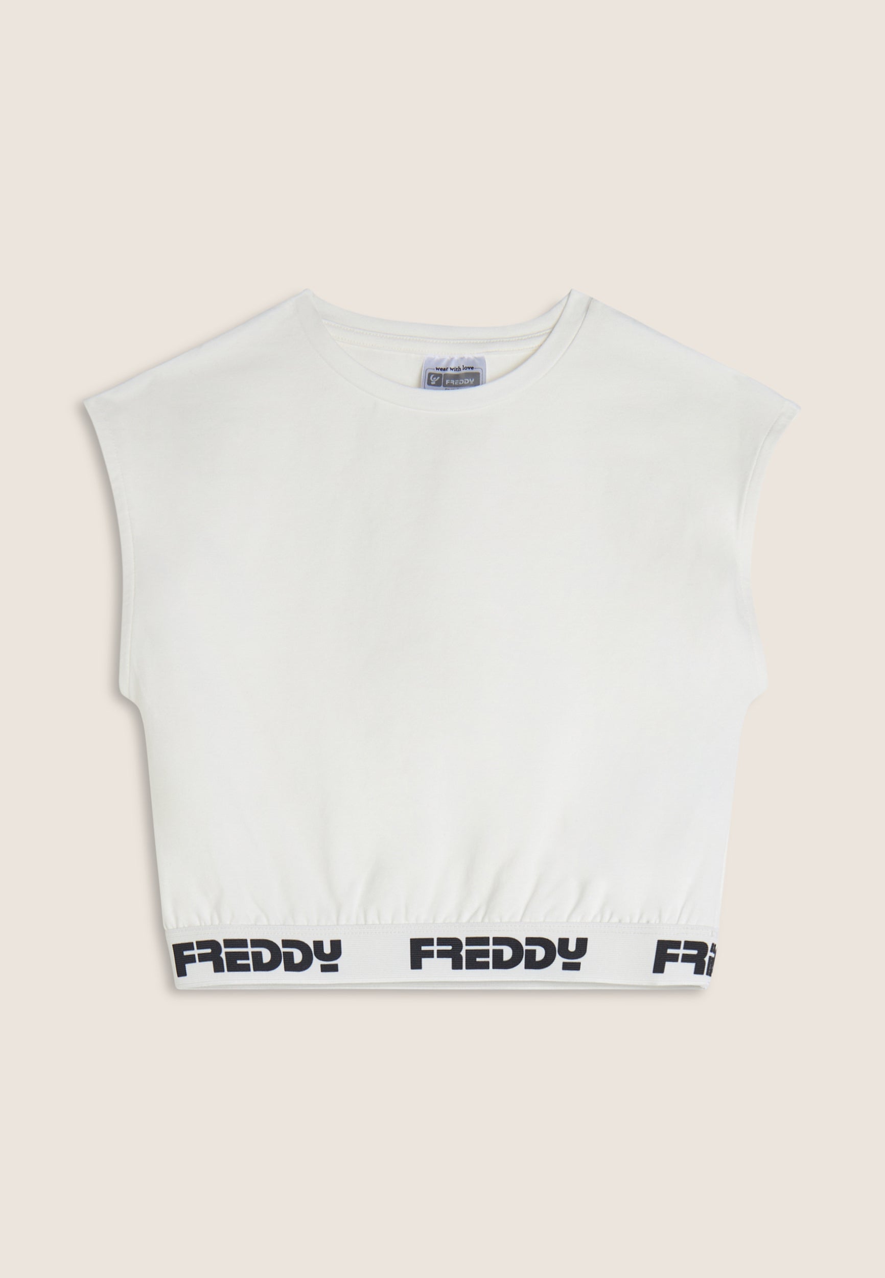 freddy-top-senza-maniche-comfort-fit-cropped-in-cotone-elasticizzato-con-elastic image 4