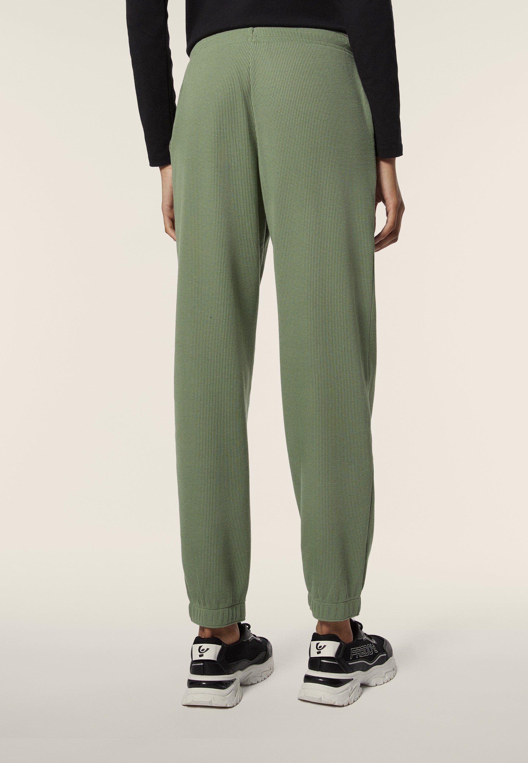 freddy-pantaloni-joggers-donna-in-jersey-waffle-con-elastico image 3
