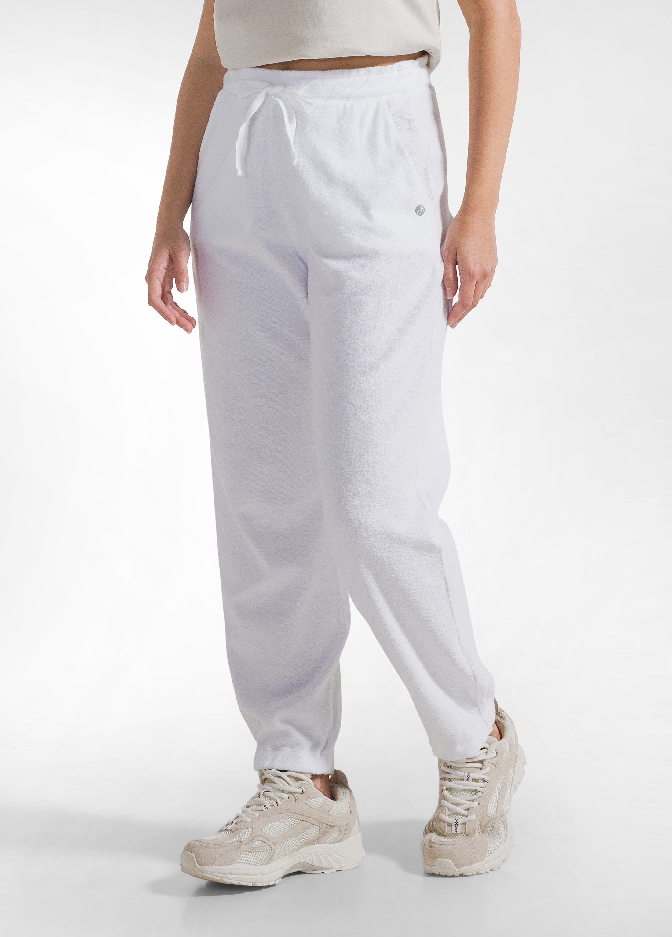 deha-d42195-pantalone-jogger-in-felpa-french-terry-bianco image 2