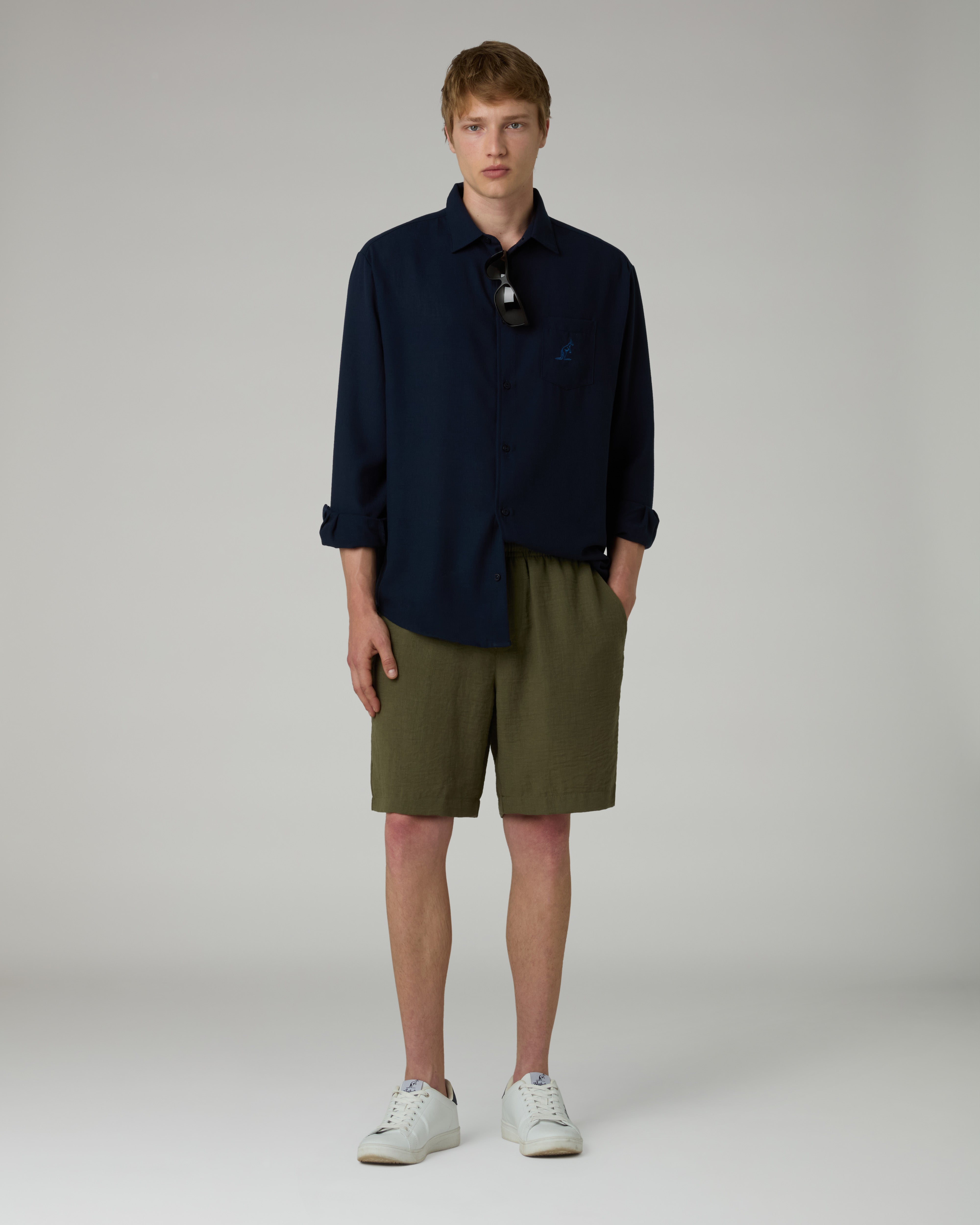 australian-doric-long-sleeve-shirt-camicia-eclipse-blue-manica-lunga image 2