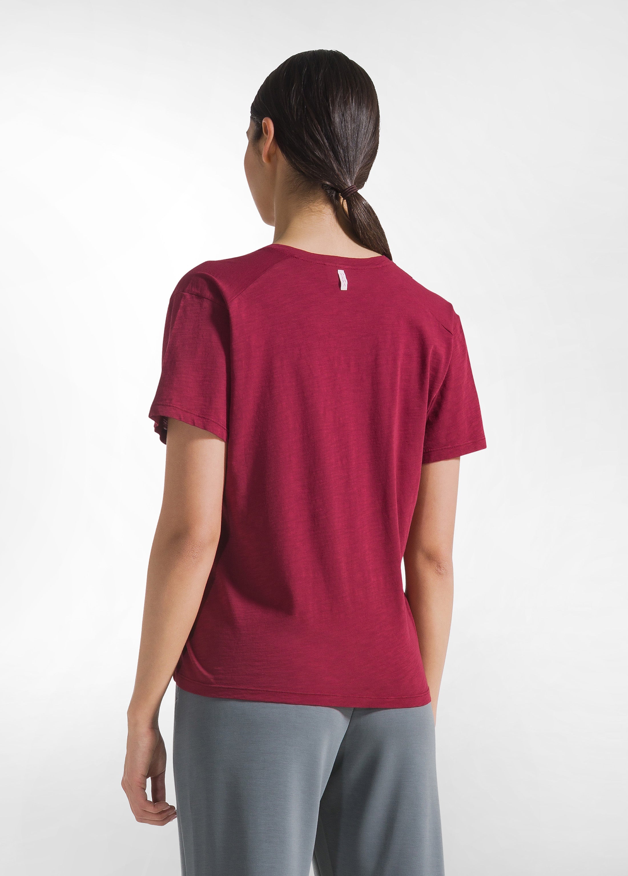 deha-t-shirt-flamm-scollo-ampio-rossa-in-cotone image 2