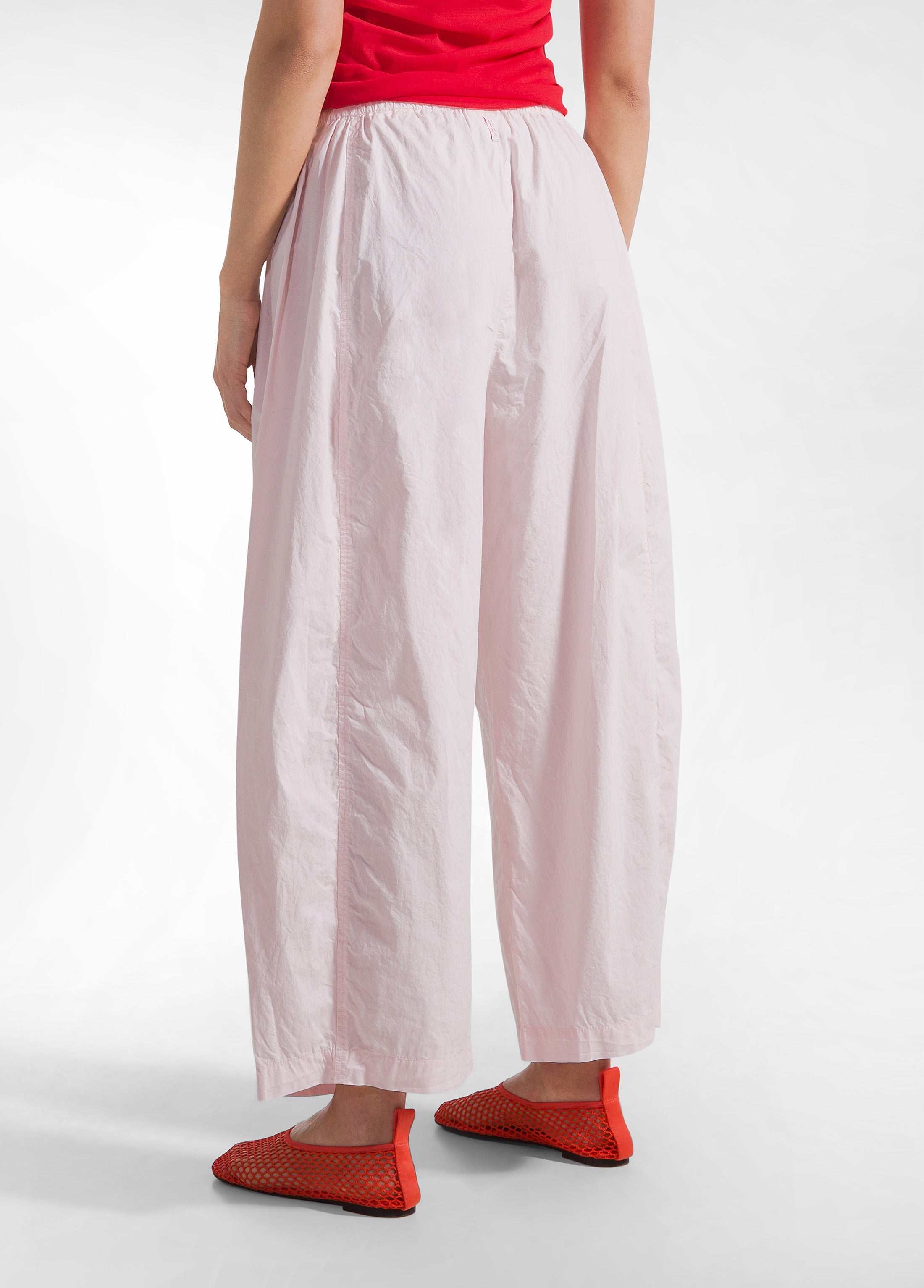 deha-pantaloni-baggy-in-popeline-effetto-parachute-rosa-d42715 image 3