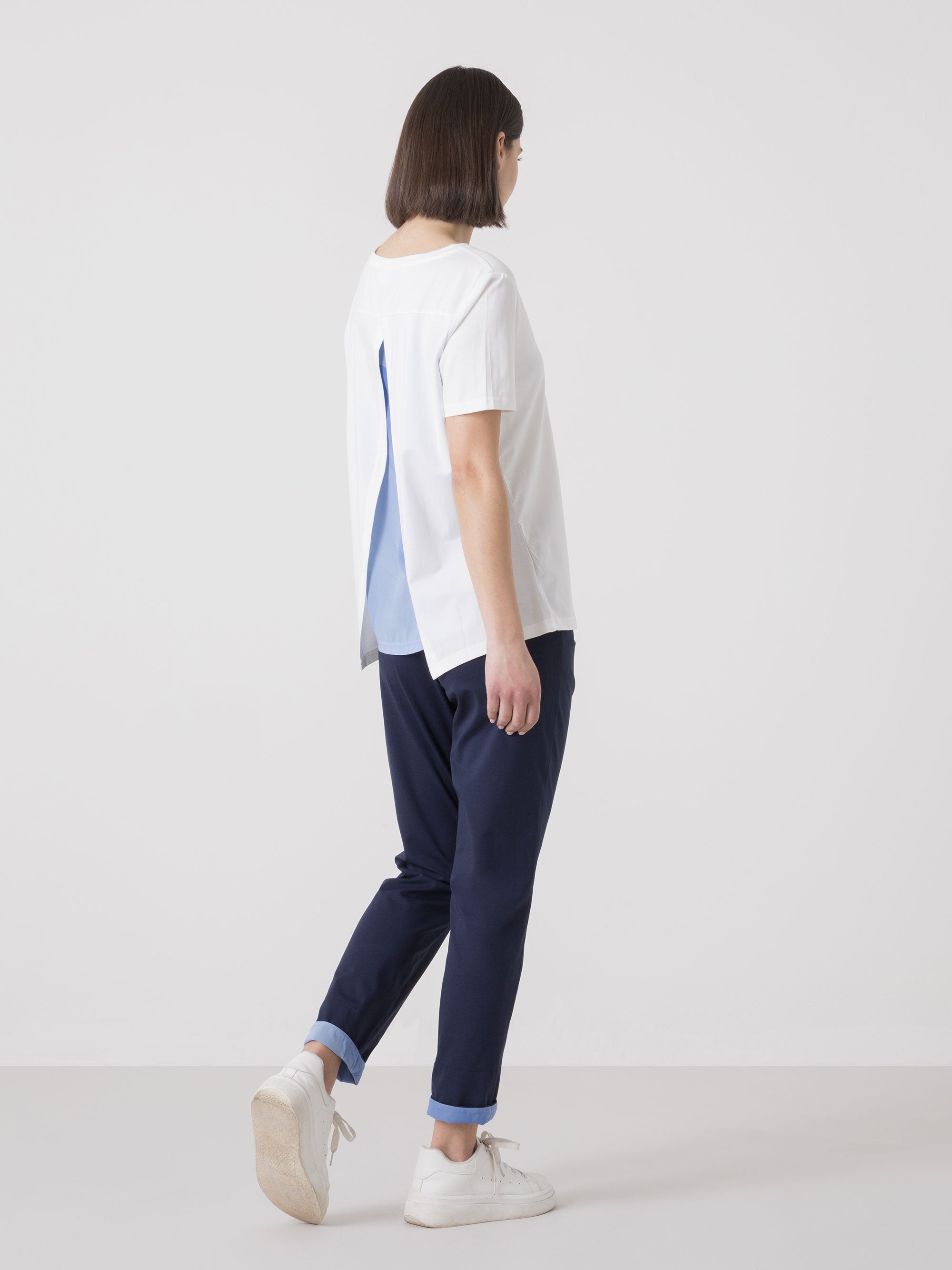 dimensione-danza-t-shirt-donna-modal-jersey-stretch-con-inserto-georgette image 4