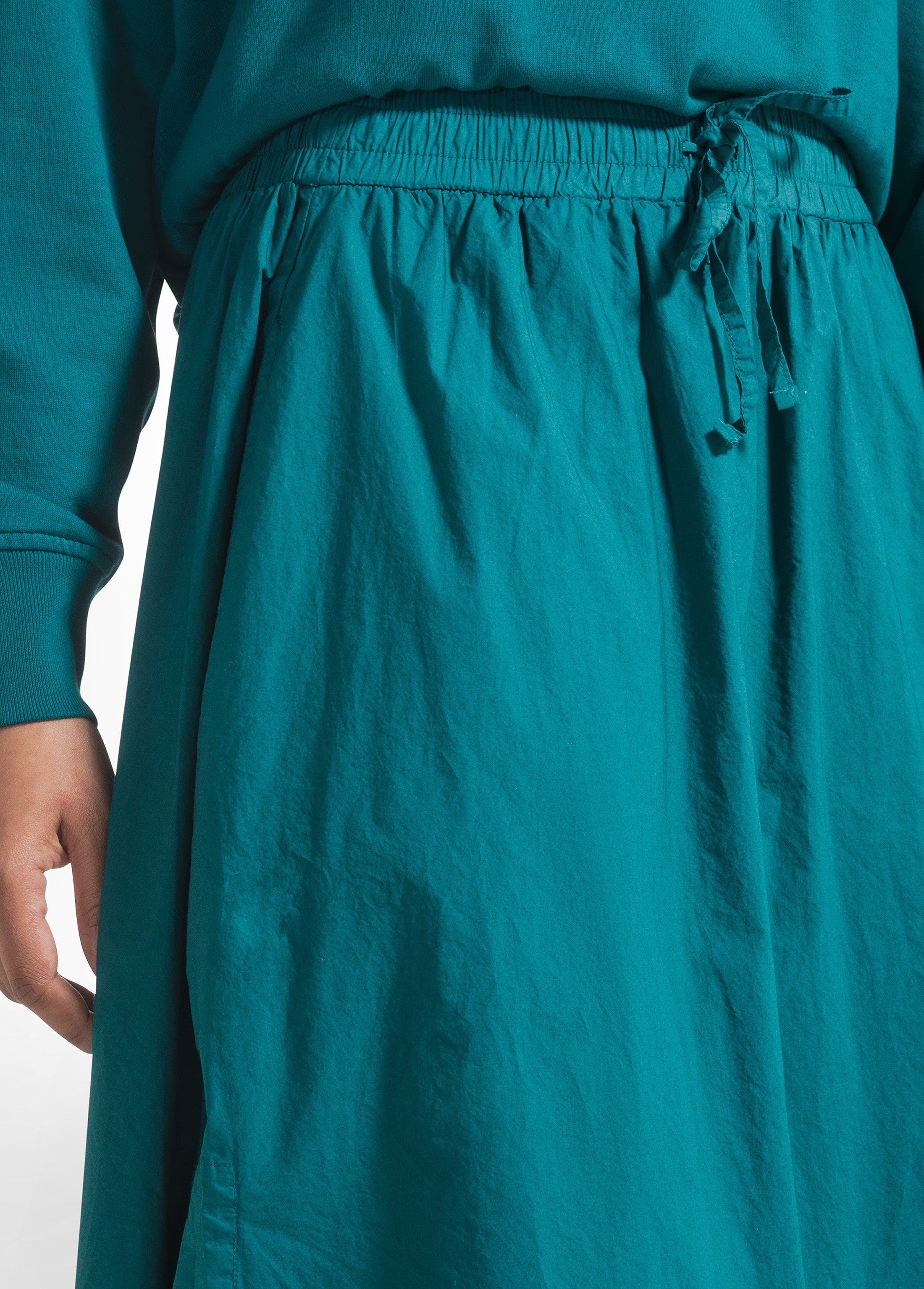 deha-d42725-gonna-maxi-in-popeline-effetto-parachute-verde image 4