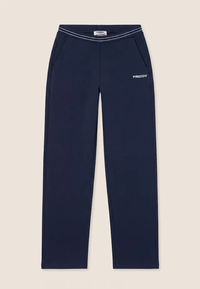 freddy-pantaloni-donna-gamba-dritta-con-elastico-logato-perlato-felpa-elasticizz image 1