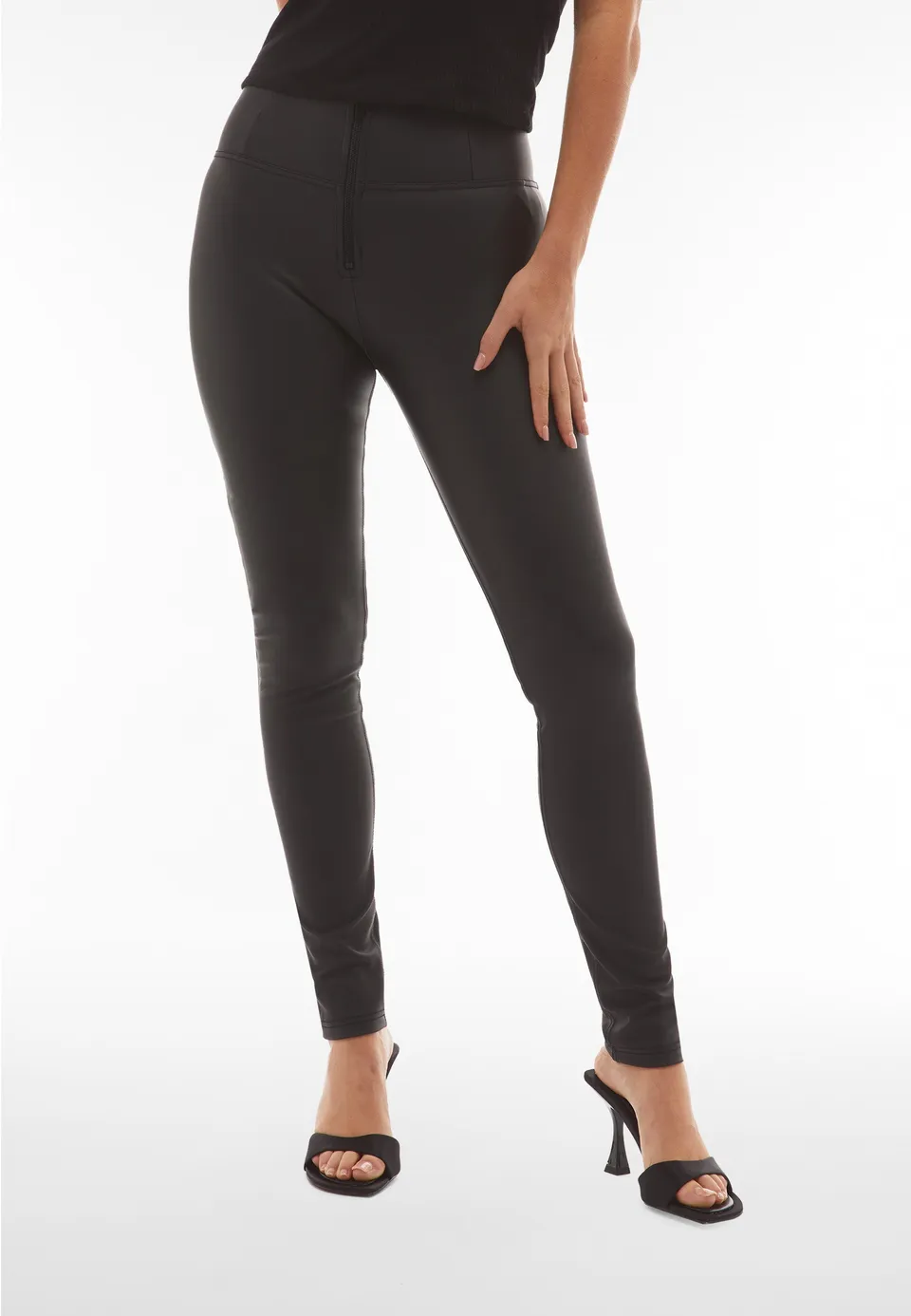 freddy-wr-up-pantaloni-skinny-vita-alta-con-zip-similpelle image 1