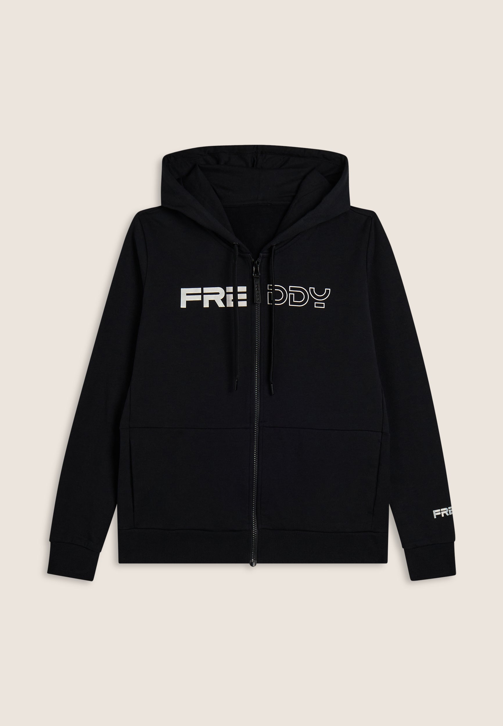 freddy-felpa-full-zip-con-cappuccio-e-logo-perlato-frontale image 5