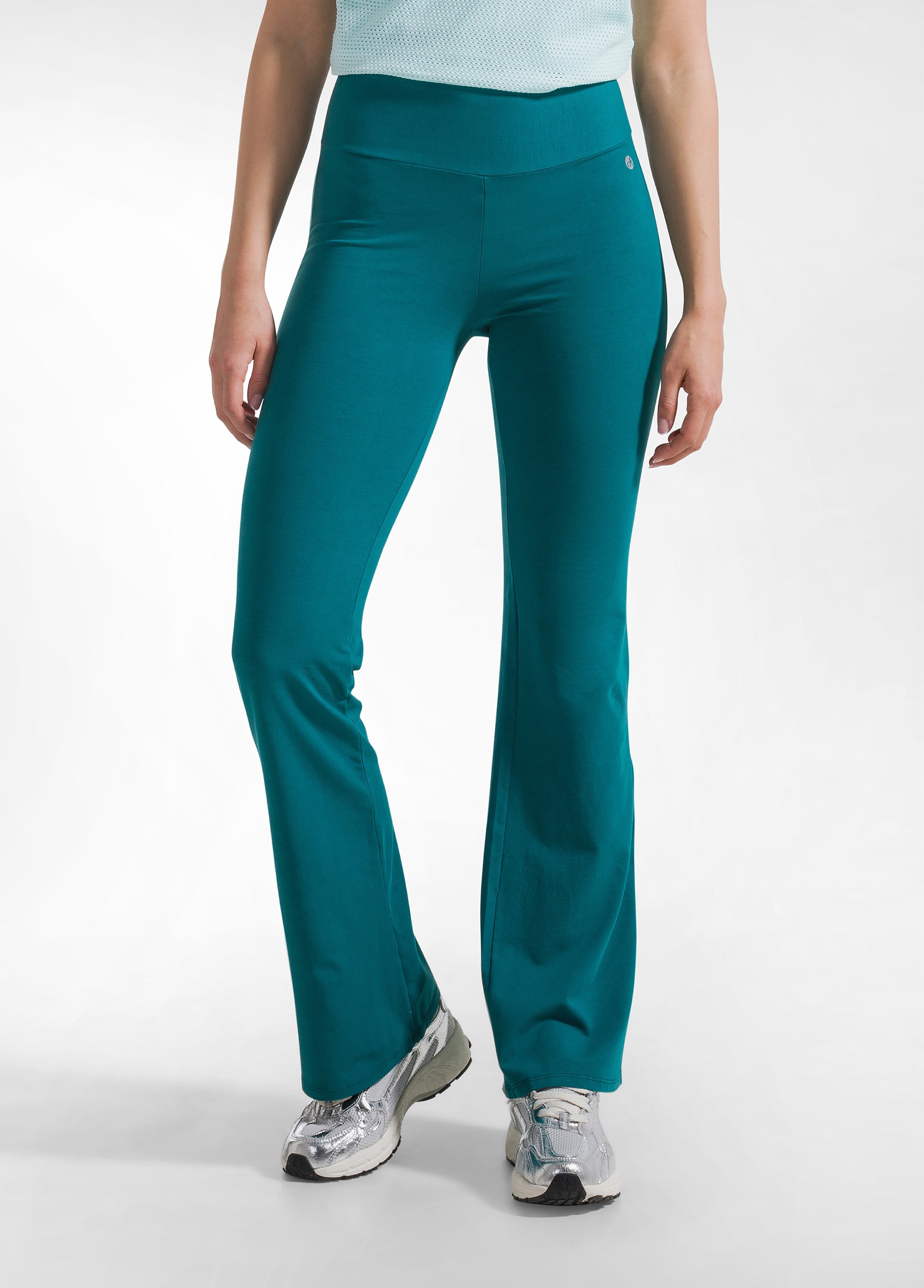 deha-pantaloni-jazz-in-jersey-stretch-verde-tinta-unita image 2