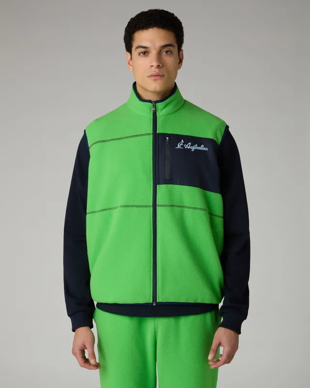 australian-color-block-gilet-pile-con-zip-uomo image 1