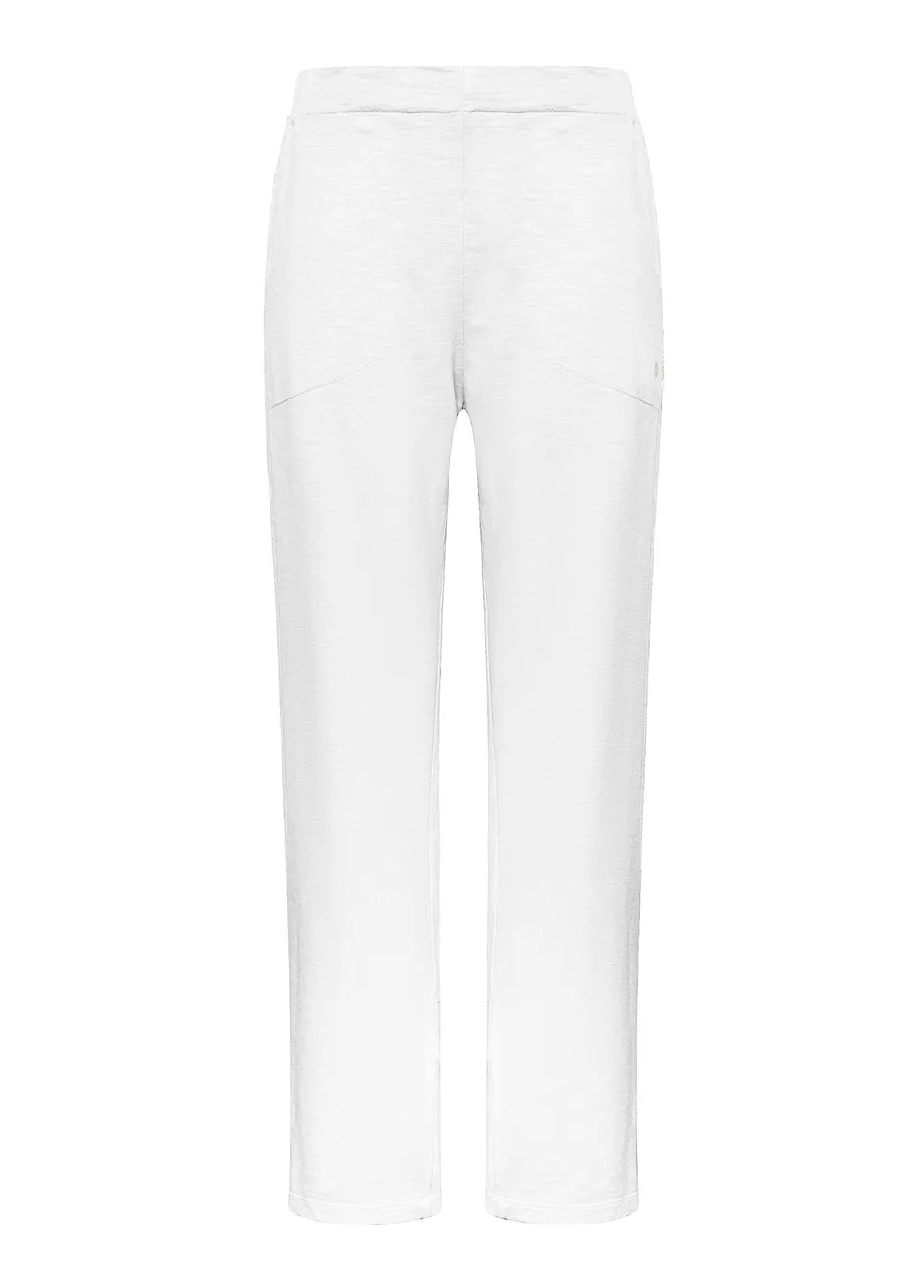 deha-d42665-pantaloni-dritti-in-cotone-fiammato-bianco image 1