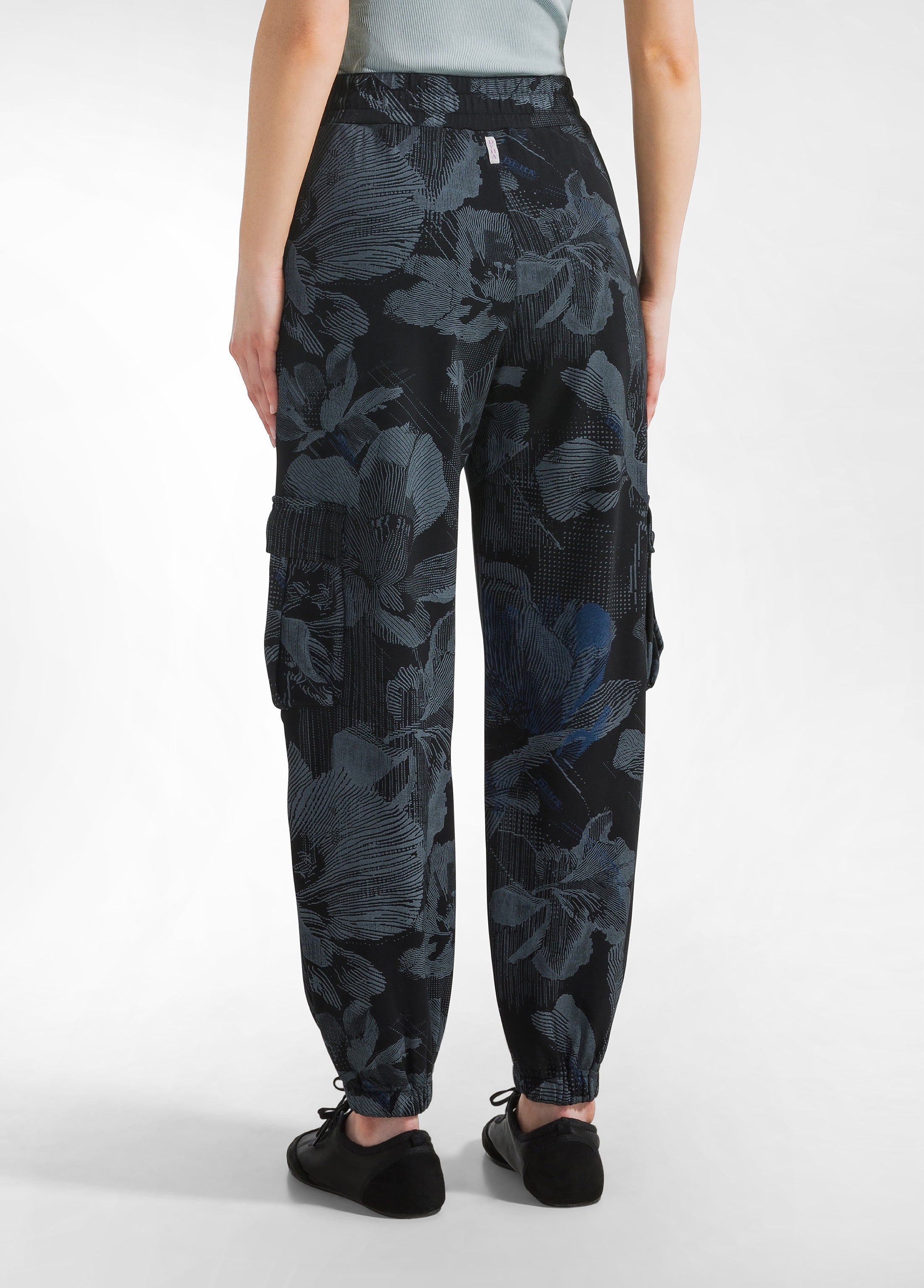 deha-pantalone-cargo-in-felpa-allover-nero image 3