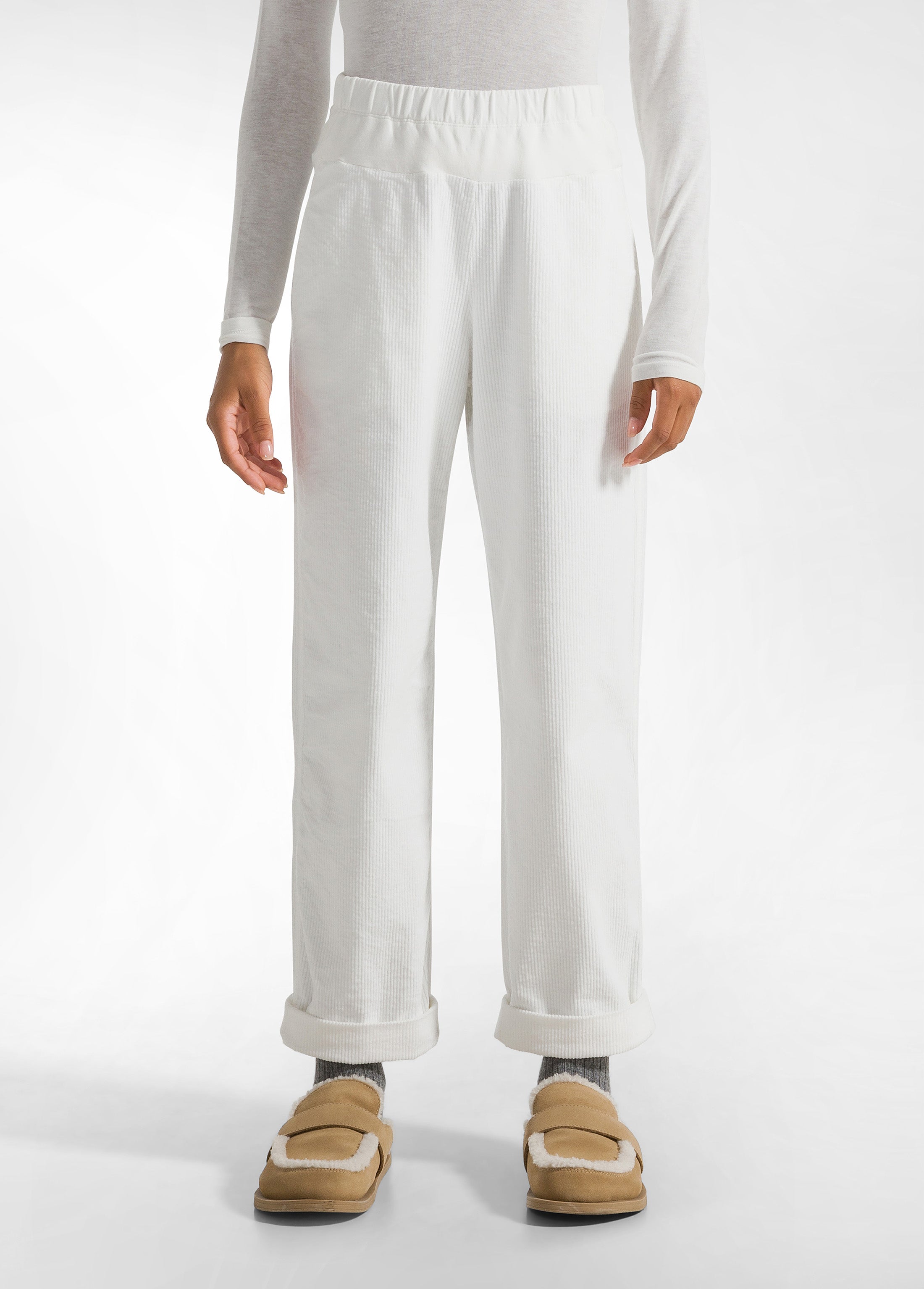 deha-pantalone-in-velluto-con-coulisse-bianco-leisurewear-donna-comfort image 2