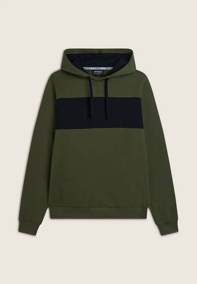 freddy-felpa-uomo-regular-fit-con-cappuccio-e-zip-color-block image 1