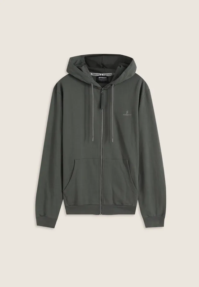 felpa-uomo-freddy-in-cotone-con-zip-e-cappuccio image 1