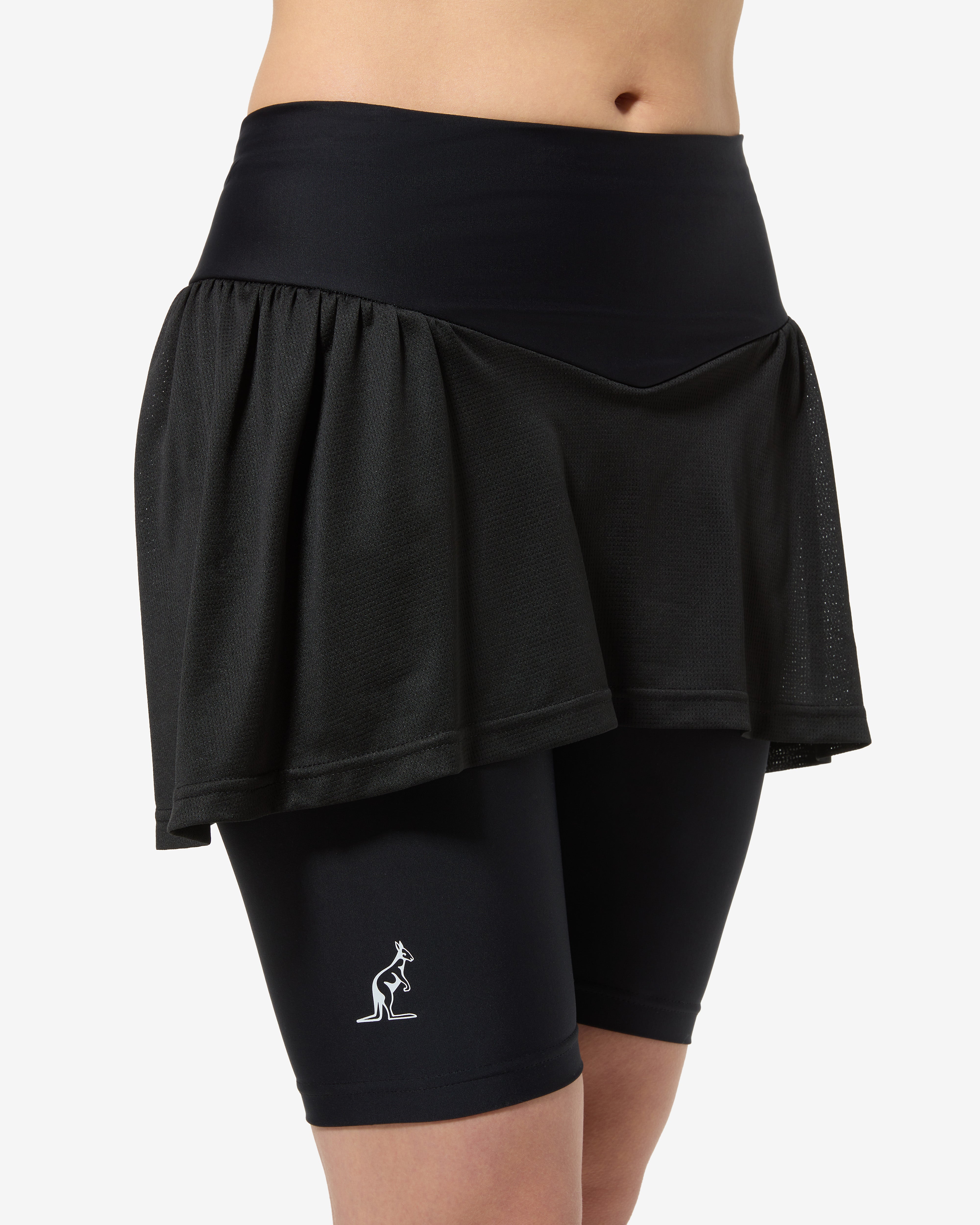 australian-compressive-cut-short-short-tennis-nero-effetto-shape-con-gonnellino image 4