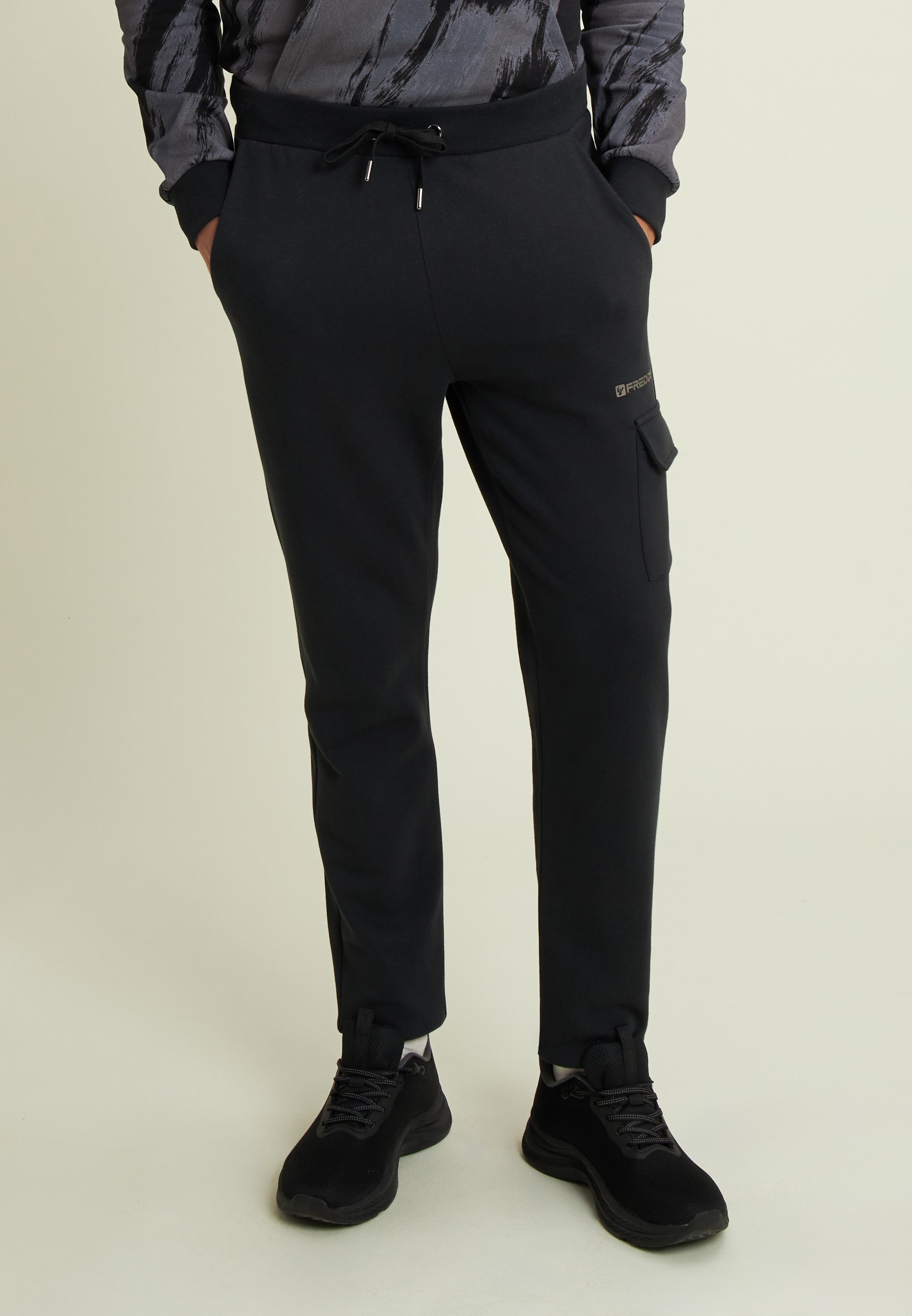 freddy-pantaloni-jogger-uomo-felpa-cotone-tasca-cargo-polsino image 1