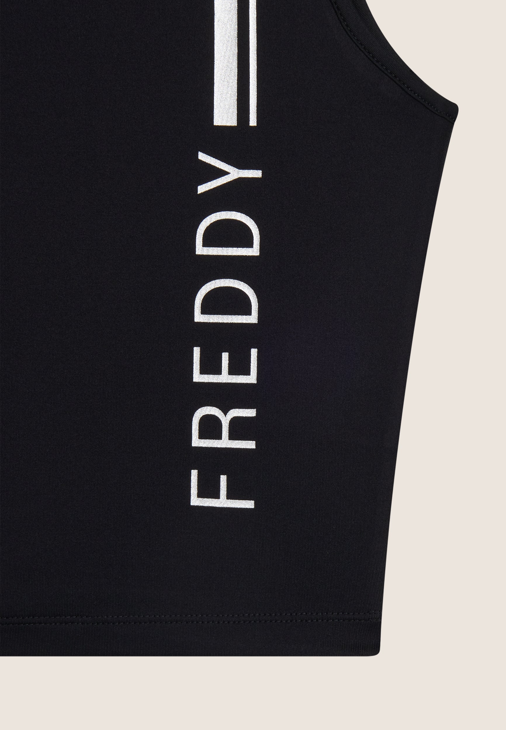 freddy-top-sportivo-cropped-slim-fit-d-i-w-o-con-stampa-metallizzata image 7