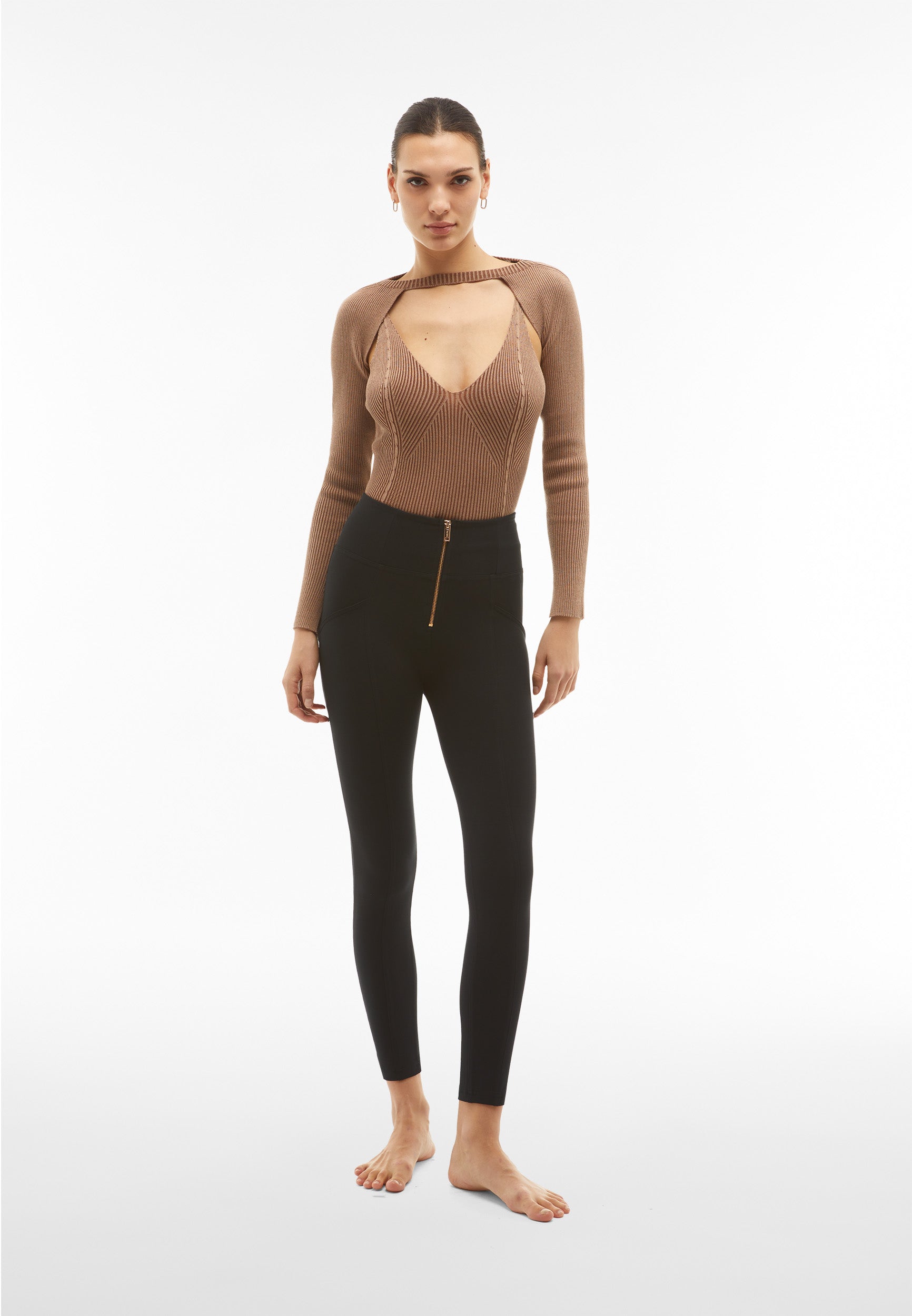 freddy-wr-up-pantaloni-vita-alta-con-zip-e-cucitura-centrale image 2