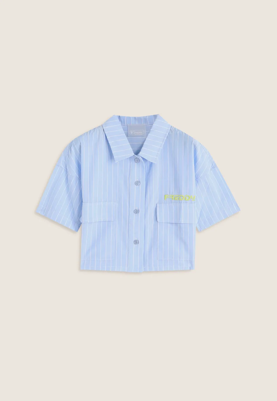 freddy-wr-up-camicia-cropped-a-righe-maniche-ampie image 1
