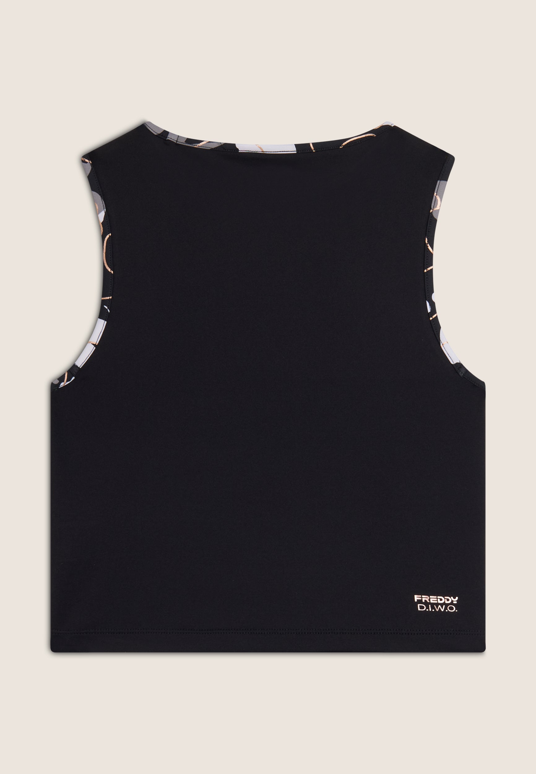 freddy-top-sportivo-cropped-slim-fit-d-i-w-o-con-logo-bronzo image 6